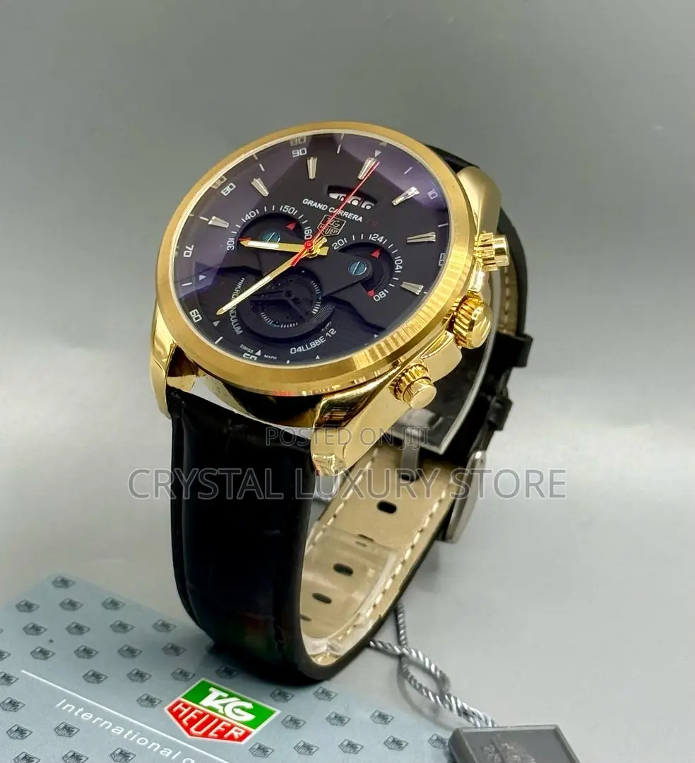 Tag Heuer Quality Luxury Men Genuine Leather Wristwatch