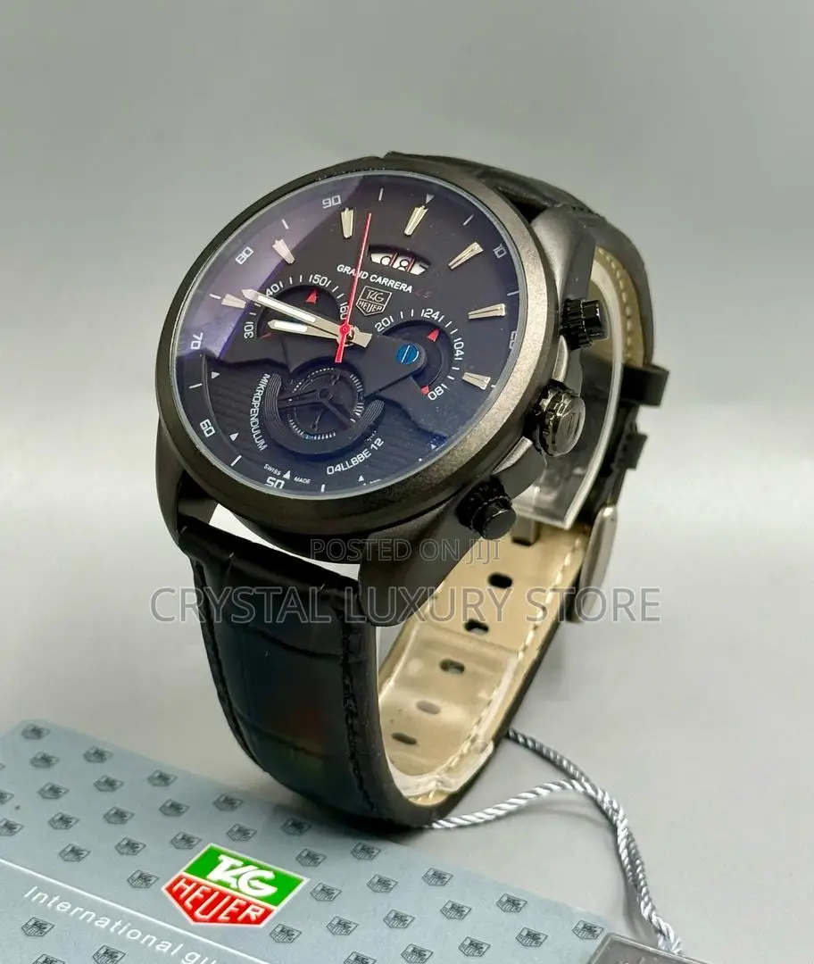 Tag Heuer Quality Luxury Men Genuine Leather Wristwatch