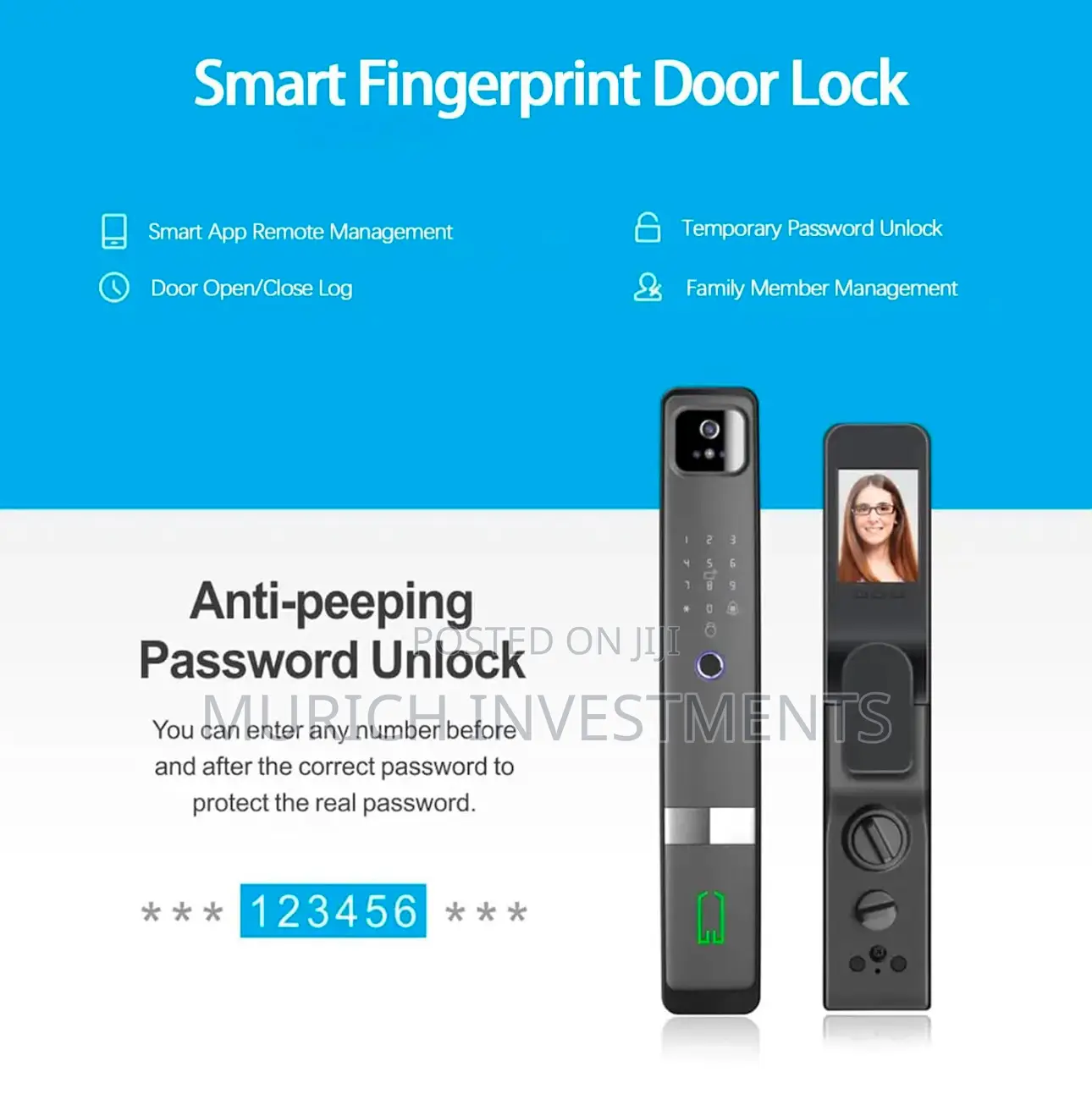 3d Face Smart Door Lock Fingerprint, App Control Smart Locks