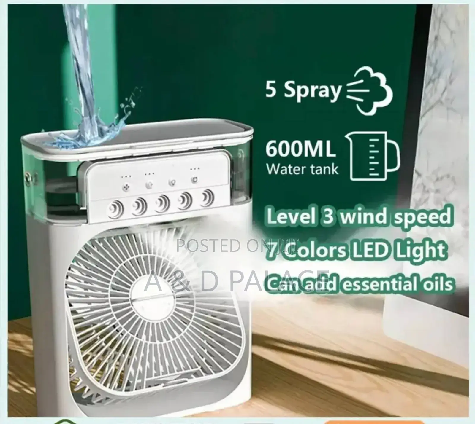 Mini Air Conditioning Rechargeable Fan WTH Colour Changing