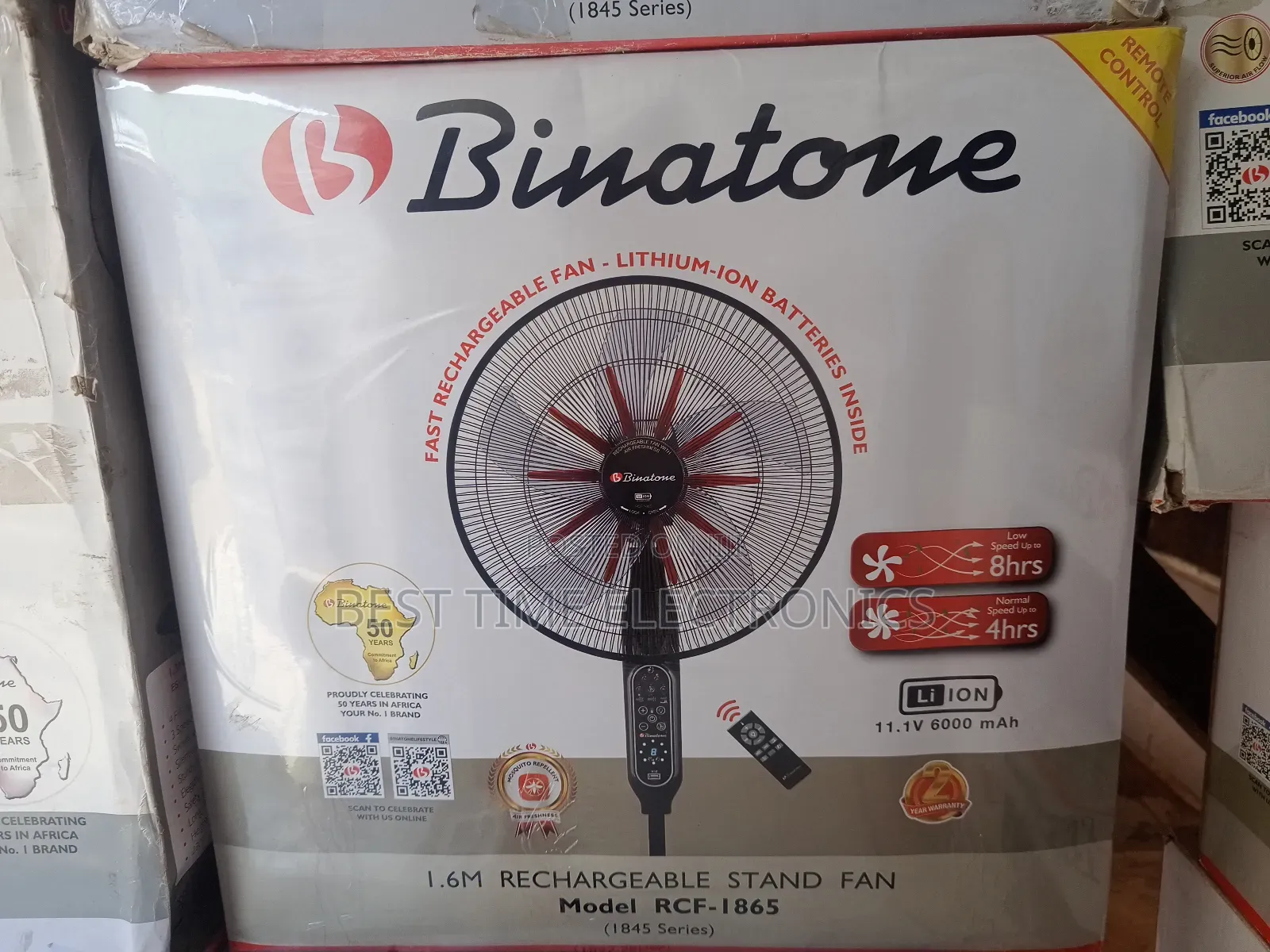 18" Binatone Rechargeable Stand Fan