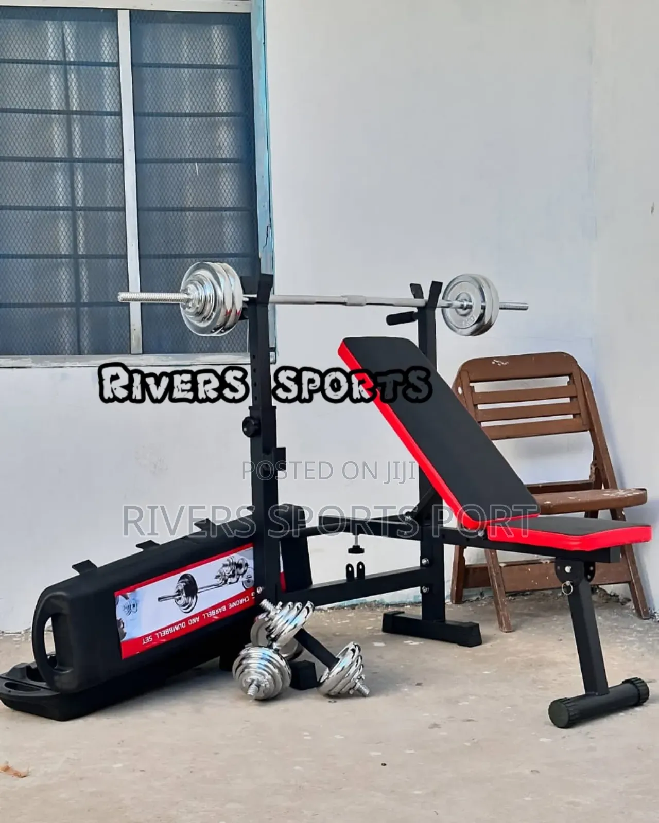 Multifunctional Weight Bench With 50kg Dumbbell Barbell