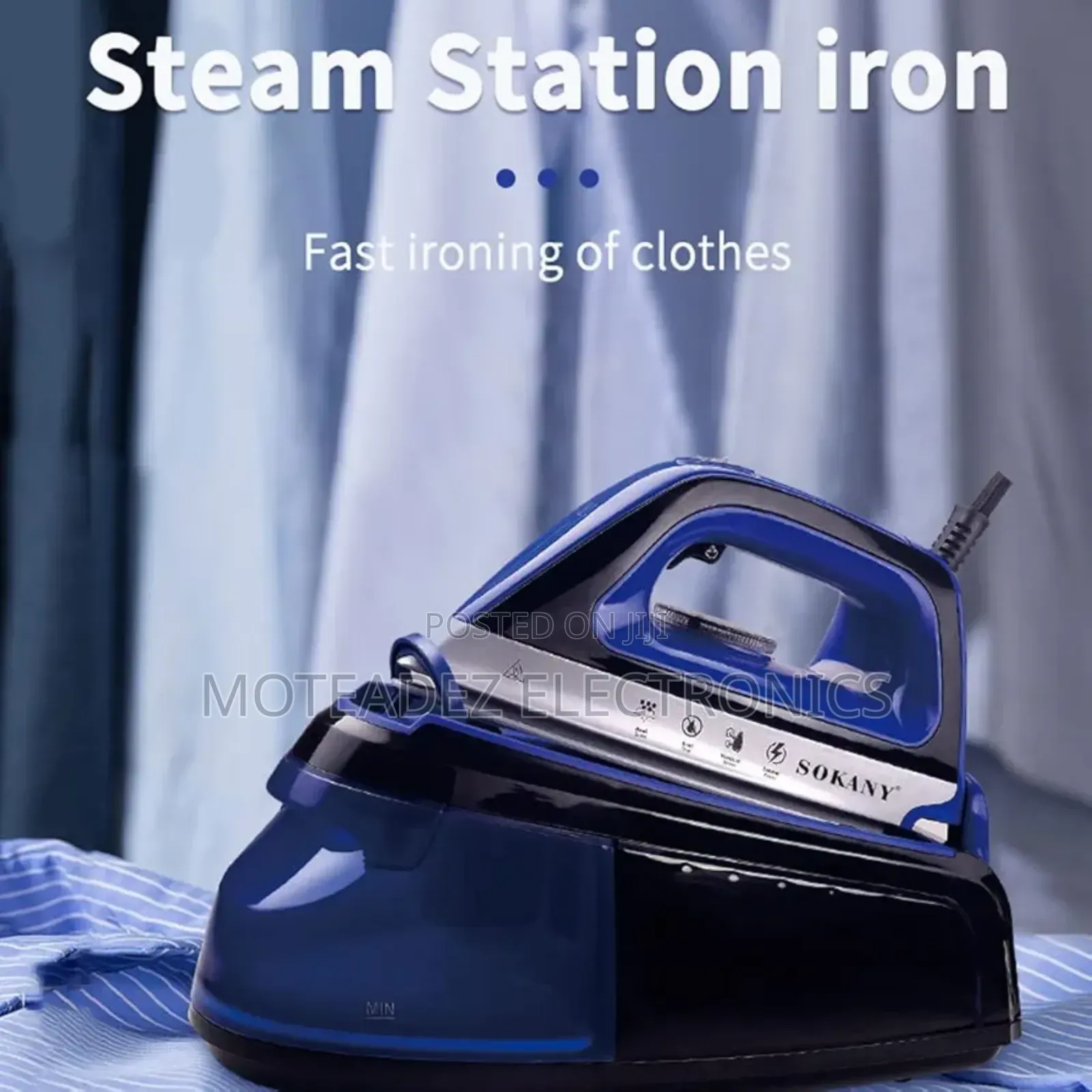 Sokany 2400w (1.2l) Ceramic Sole Plate Steam Station Pressing Iron