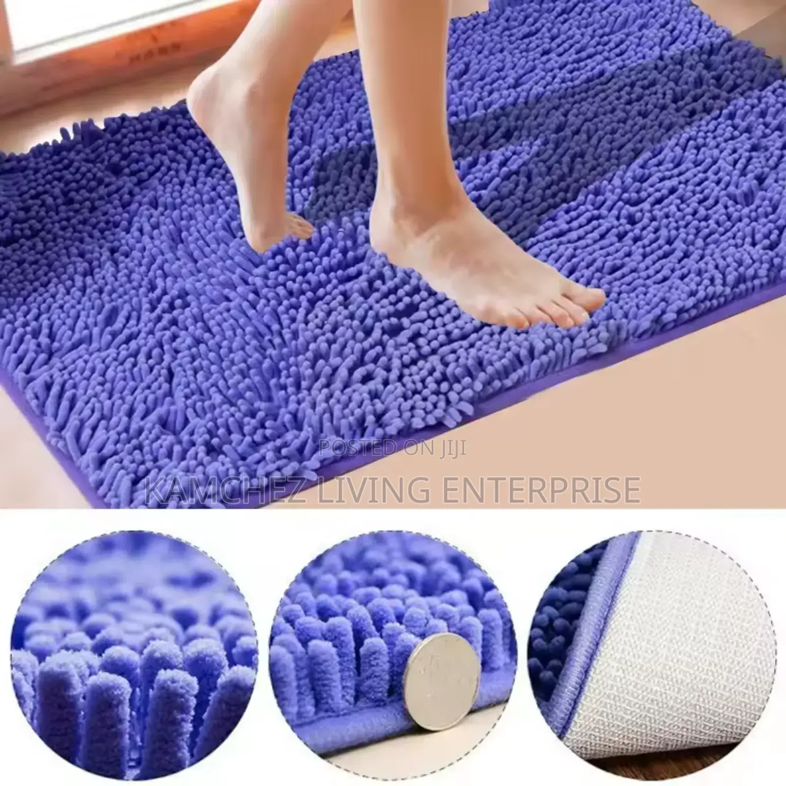 50x80cm Super Absorbent Memory Foam Bath Mat – Non-Slip