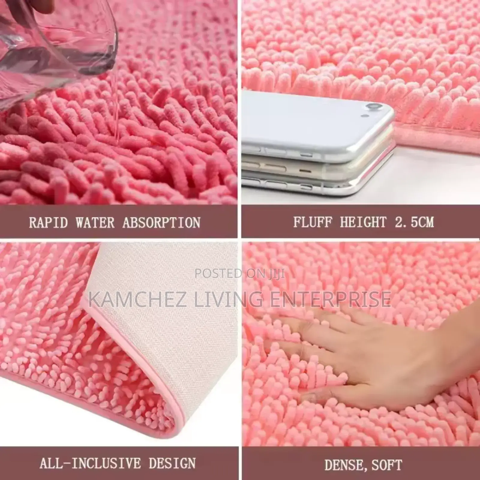 50x80cm Super Absorbent Memory Foam Bath Mat – Non-Slip