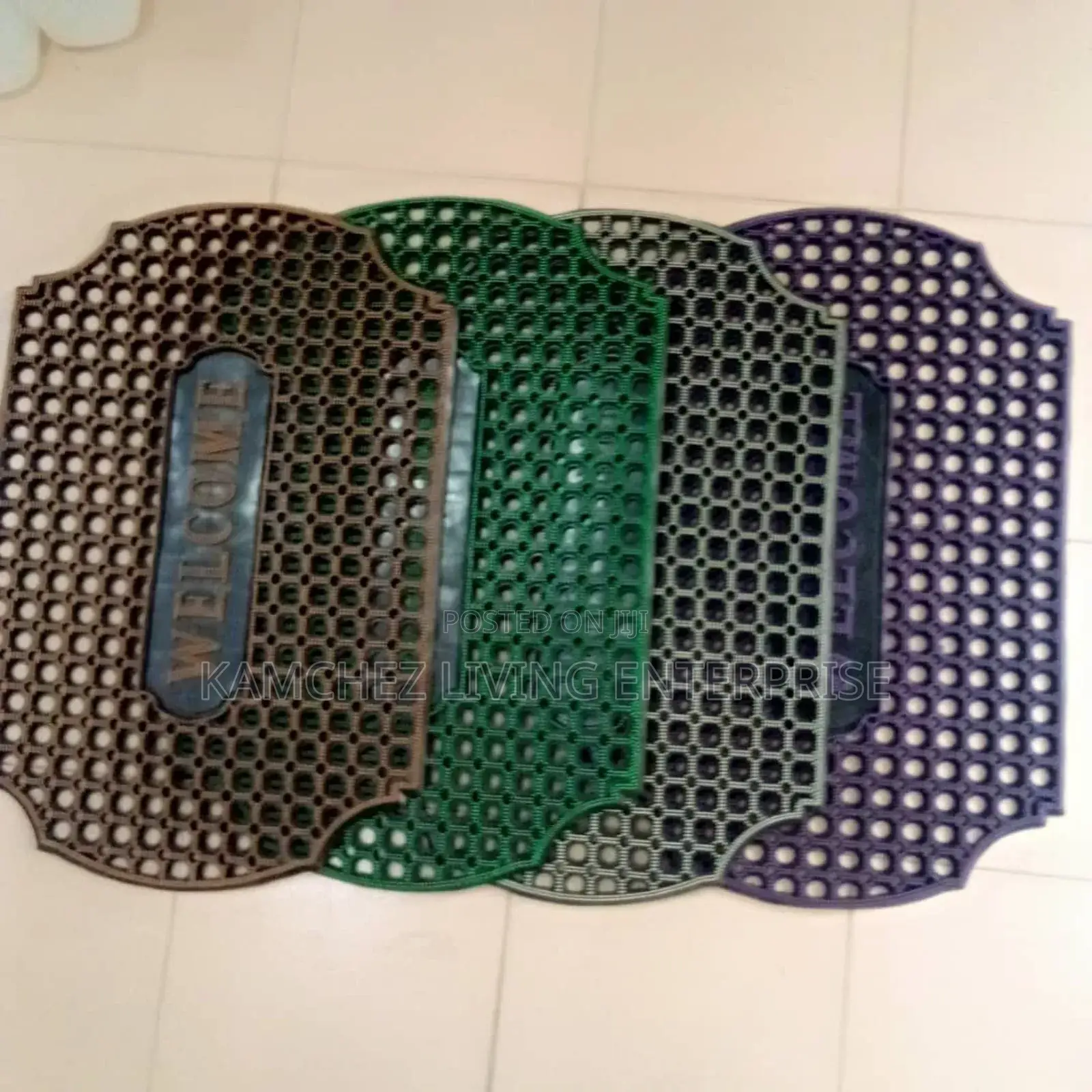 Durable Rubber Welcome Mat – Indoor Outdoor Use