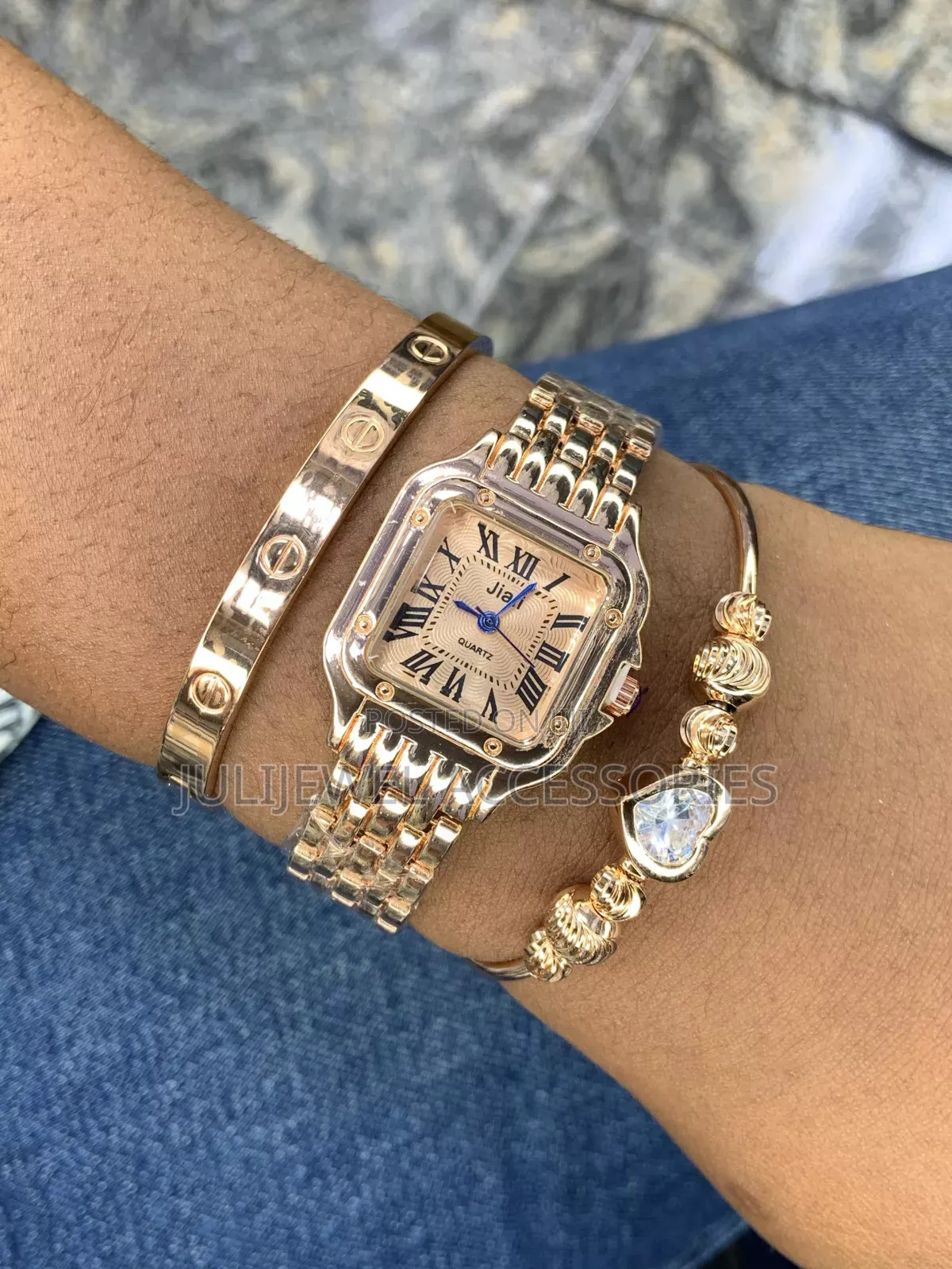 Ladies Bangles, Wristwatch and Box