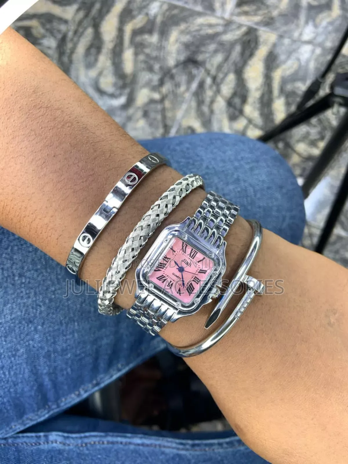 Ladies Bangles, Wristwatch and Box