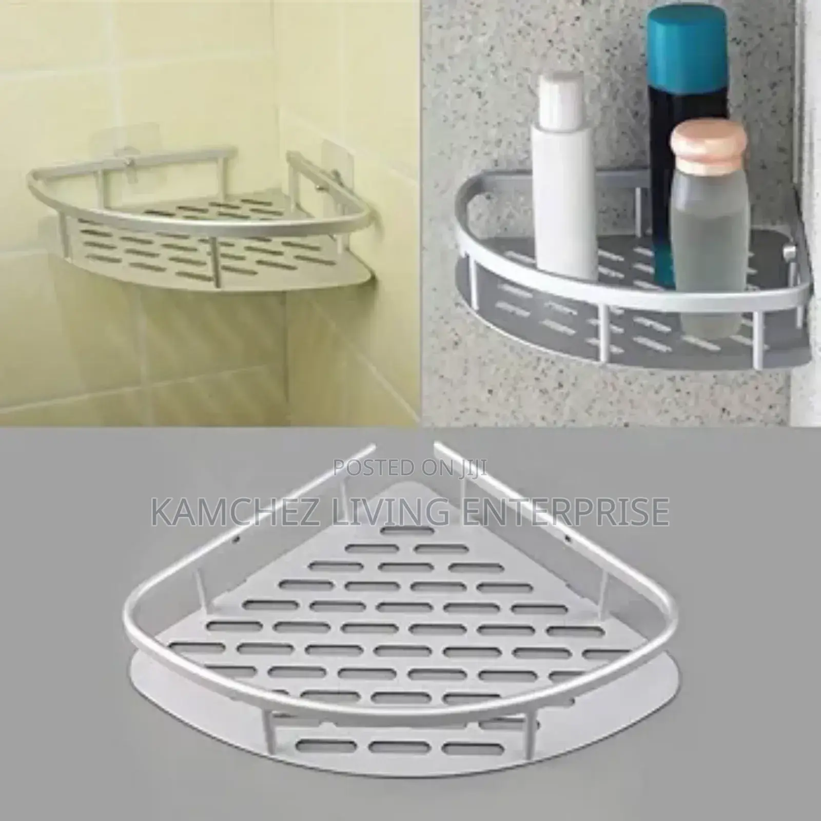 Bathroom Corner Rack Aluminum Wall Mount Shelf - 1 Pc