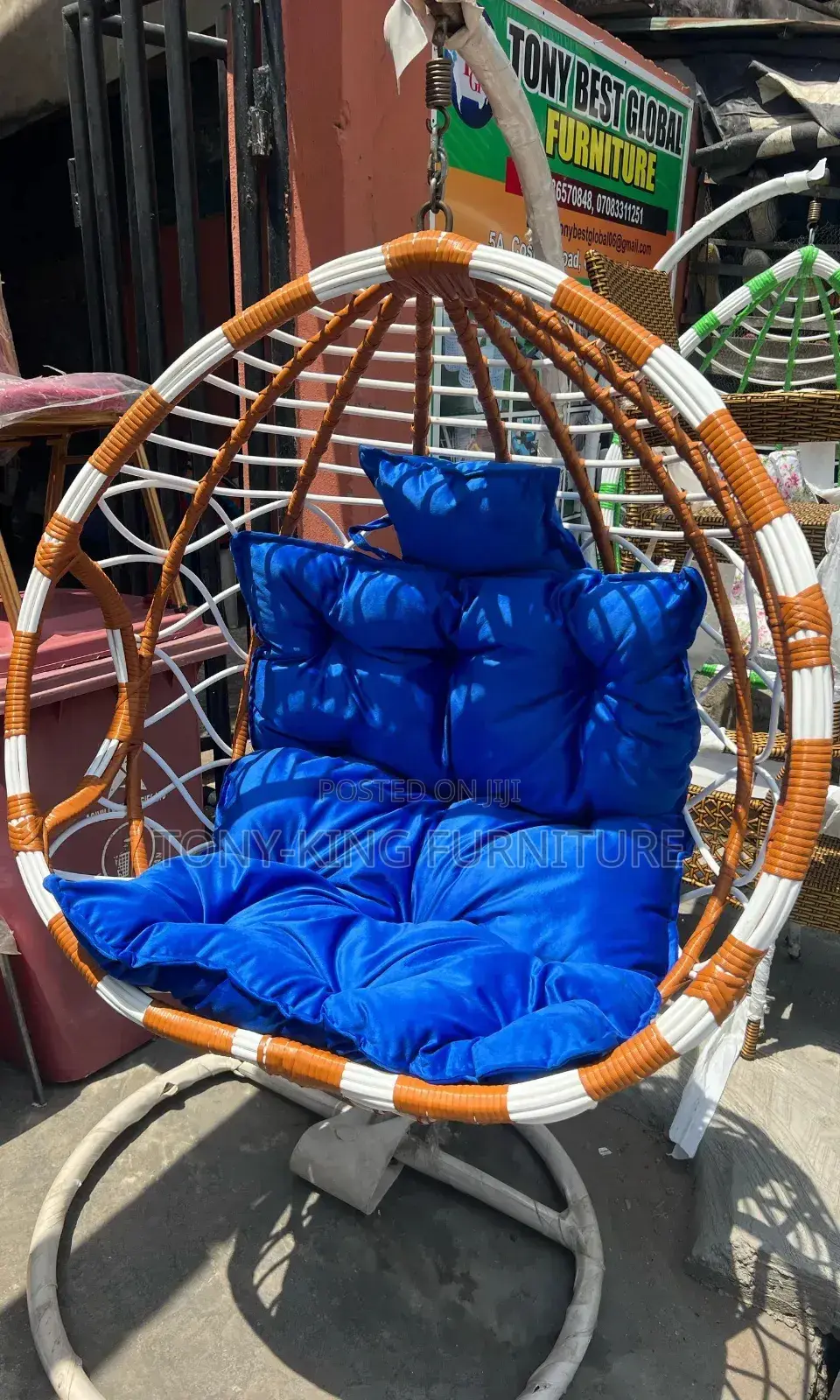 Imported Standard Outdoor Swing Chair With Metal Base
