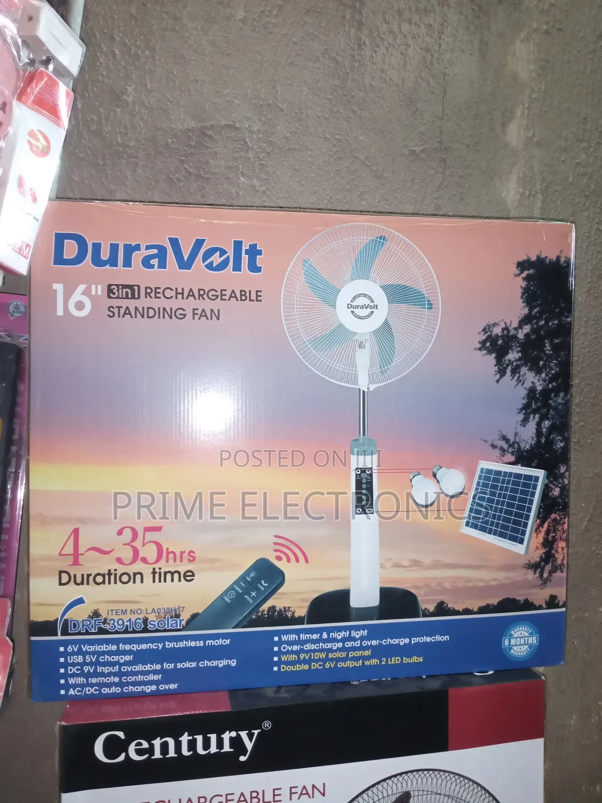 Duravovlt Rechargeable Fan 16"