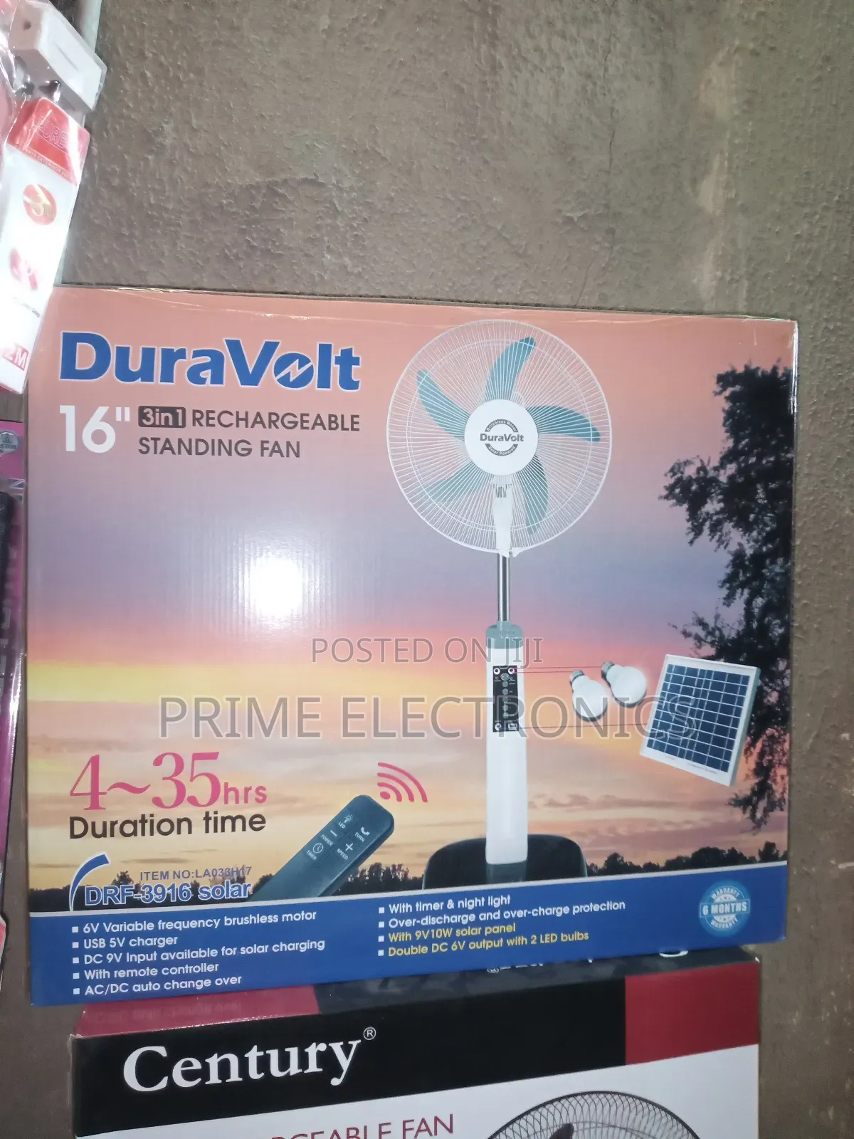 Duravovlt Rechargeable Fan 16"
