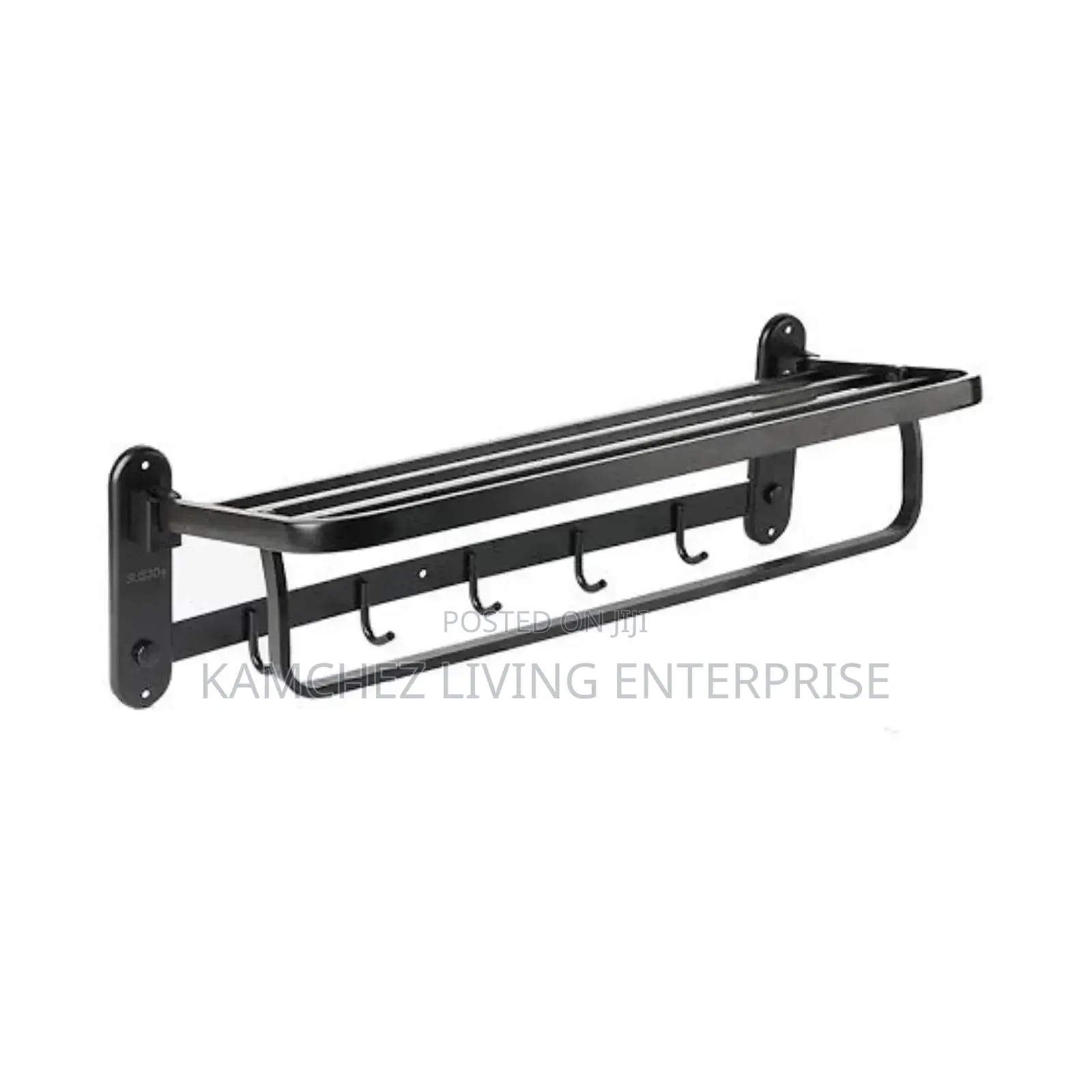 60cm Black Foldable Stainless Steel Towel Rail