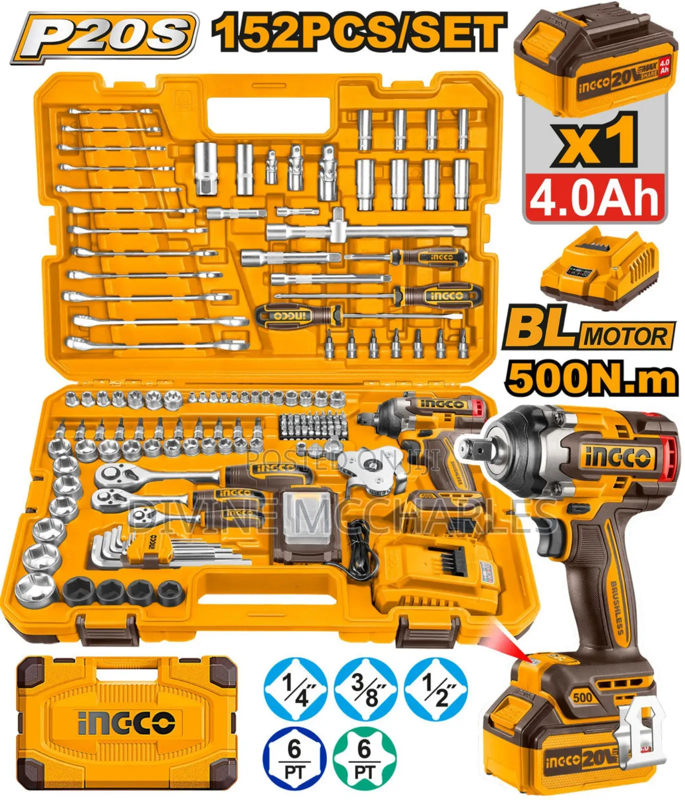 Hkthp31521 152pcs Ingco Tools Set