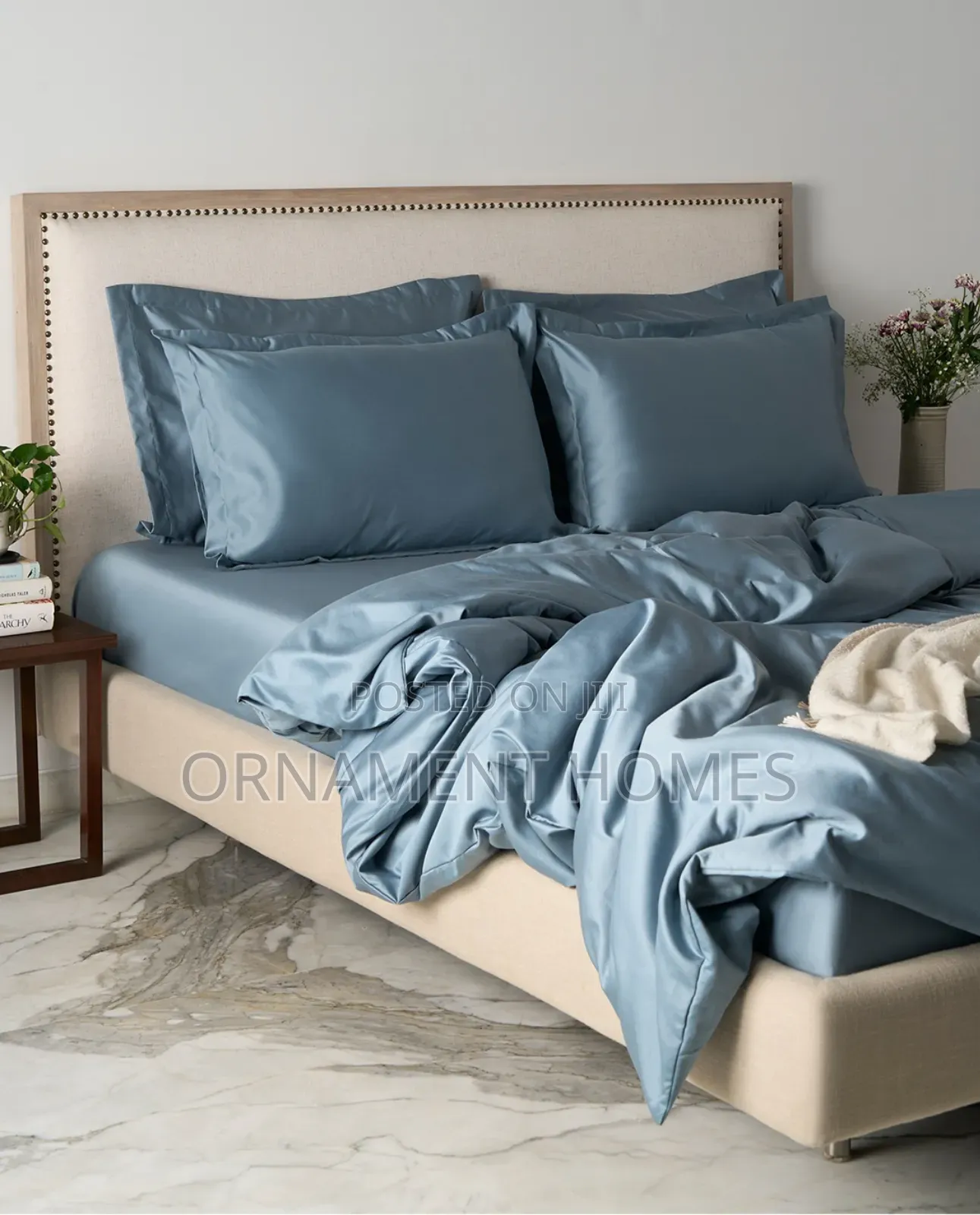 Silk Bedsheet Duvet and Pillowcases (Teal)