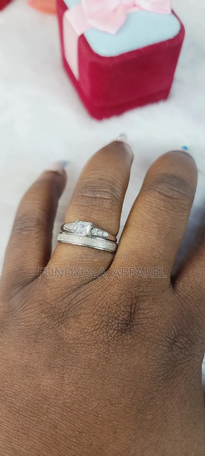 Trio Titanium Steel Wedding Set