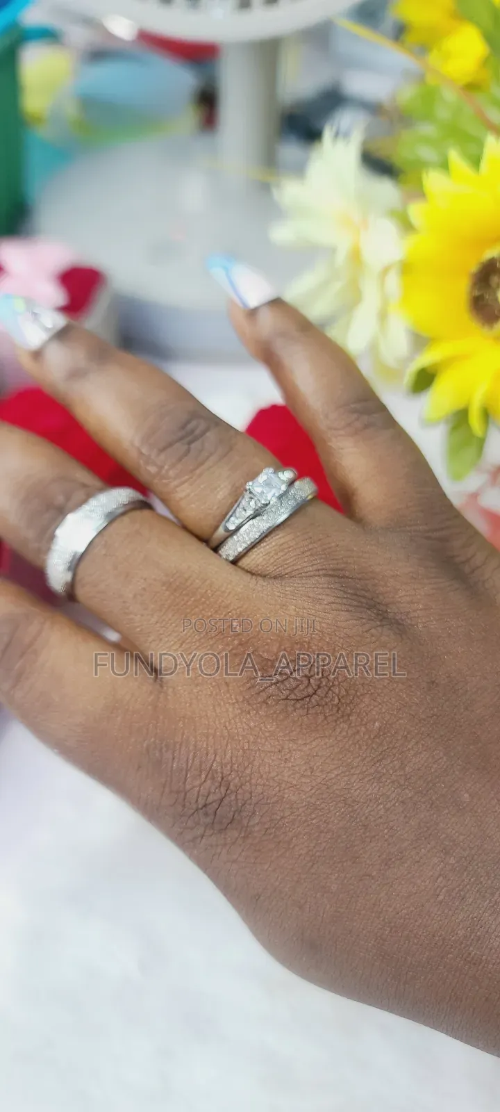Trio Titanium Steel Wedding Set