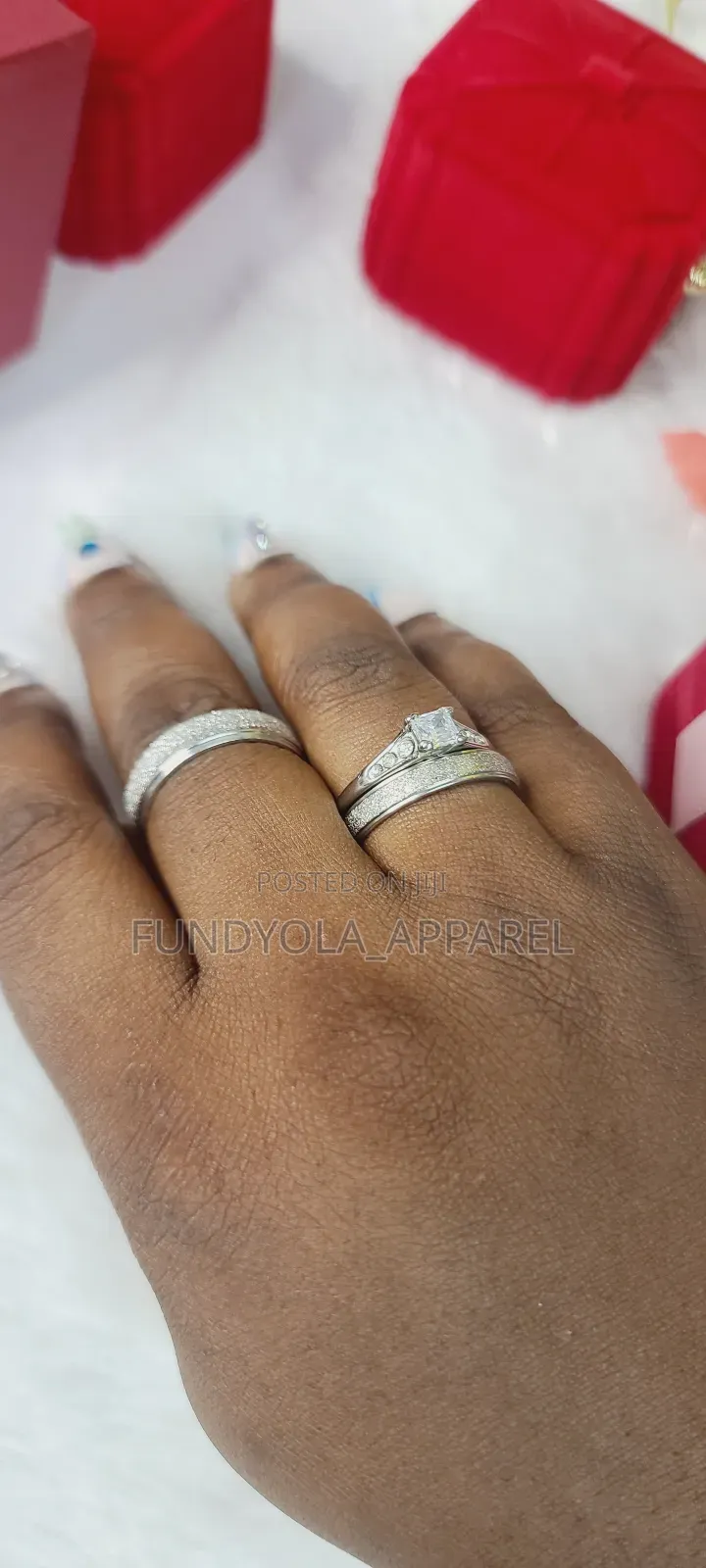 Trio Titanium Steel Wedding Set