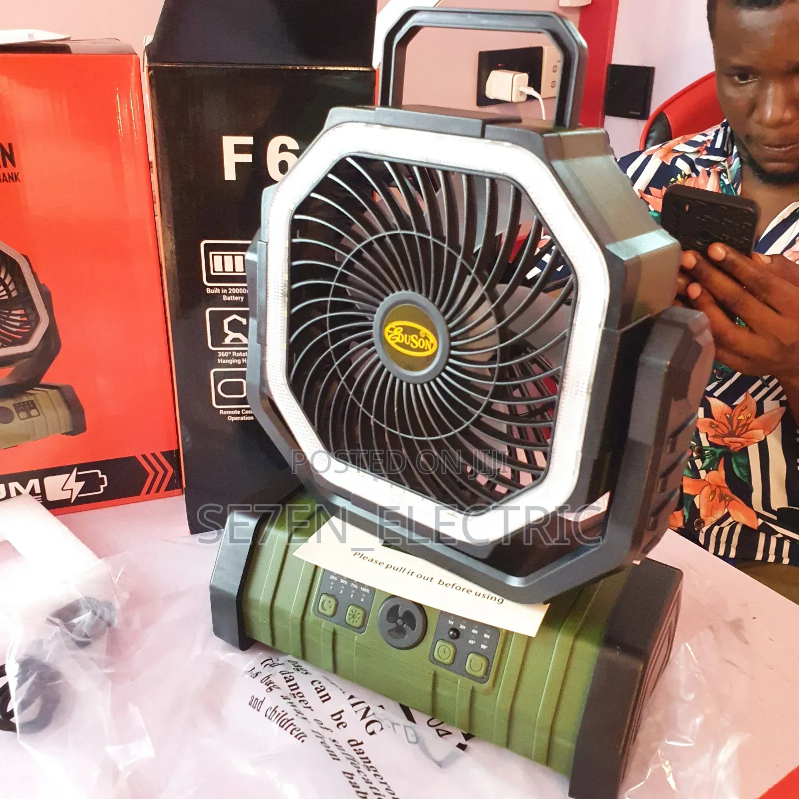Camping Rechargeable Table Fan 20,000 Mah