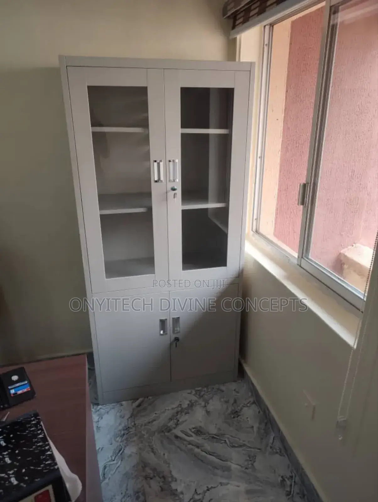 Metal Office Bookshelf With Glass