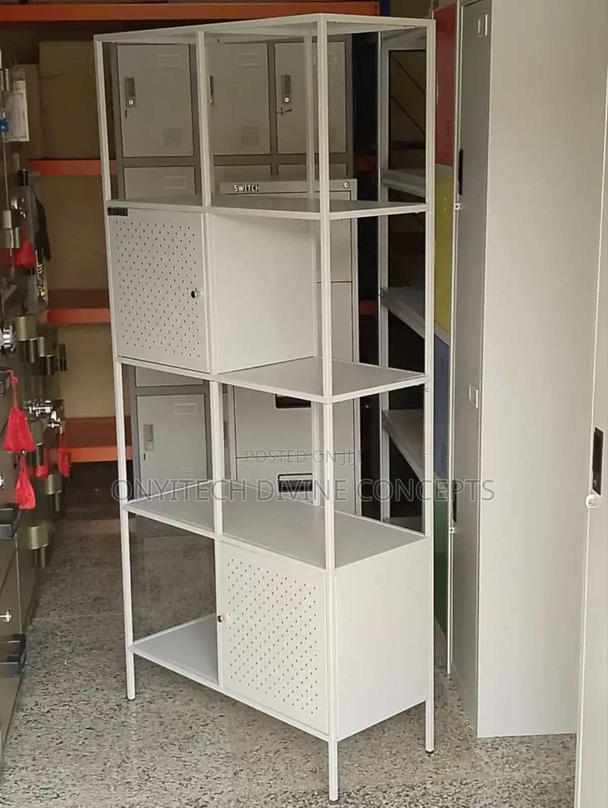 Metal Bookshelf With Rugged Design