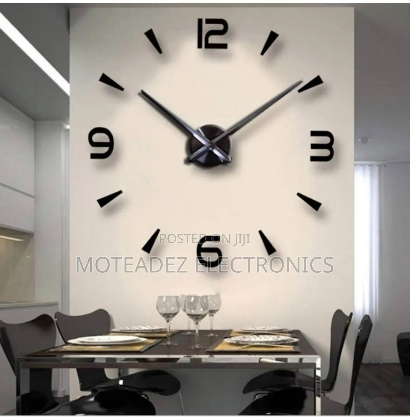(120cm) 3 D Classic Numbers + Words Design Wall Clock