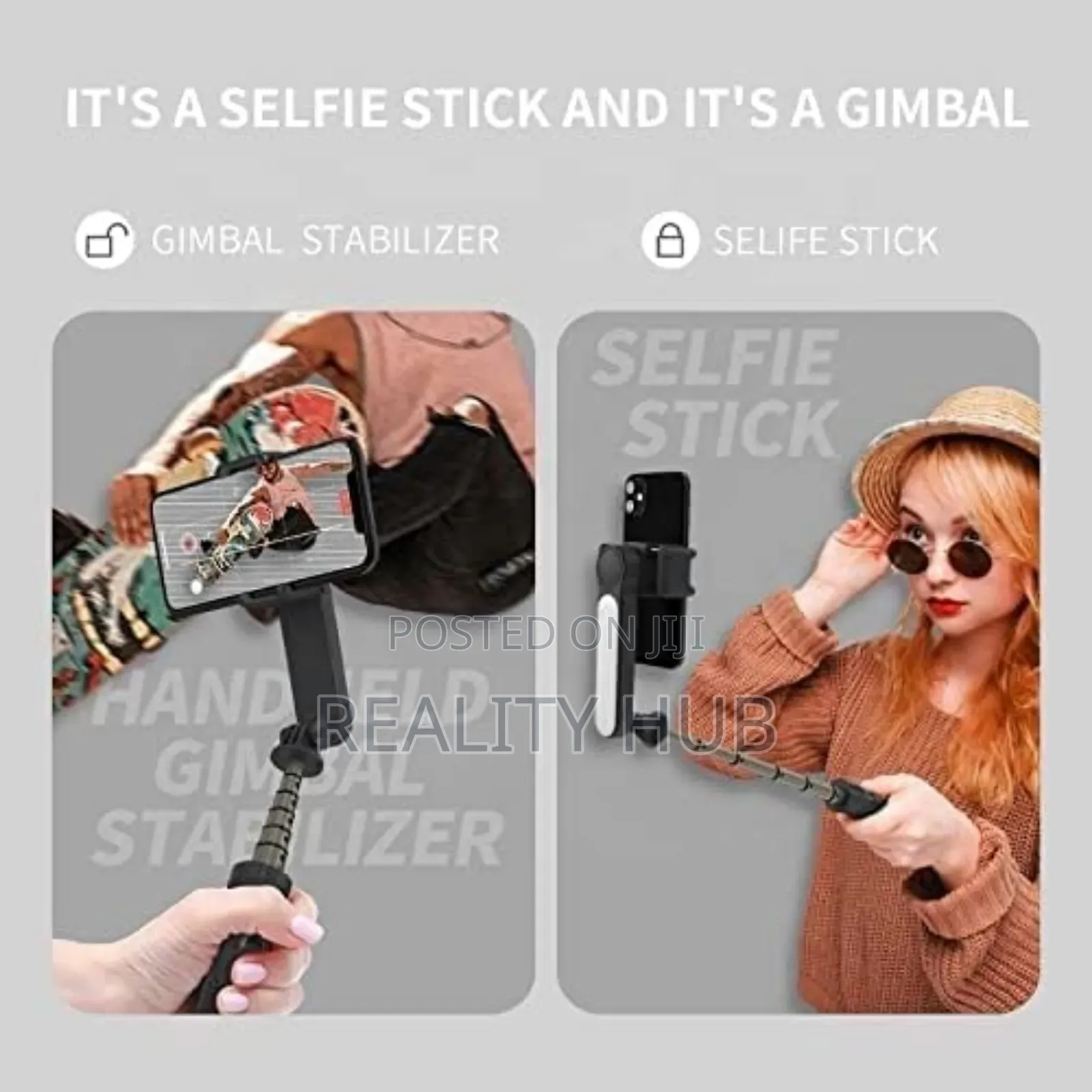 Gimbal Stabilizer With Led Light Selfie Stick 360 Rotation