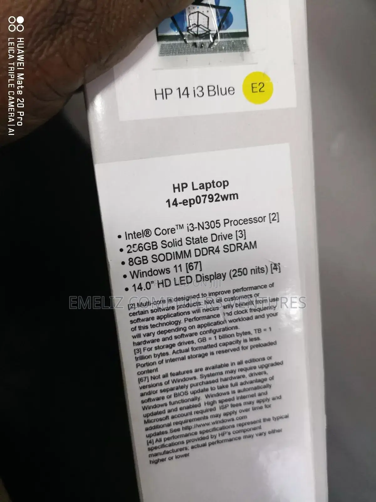 New Laptop HP 14S 8GB Intel Core i3 SSD 256GB