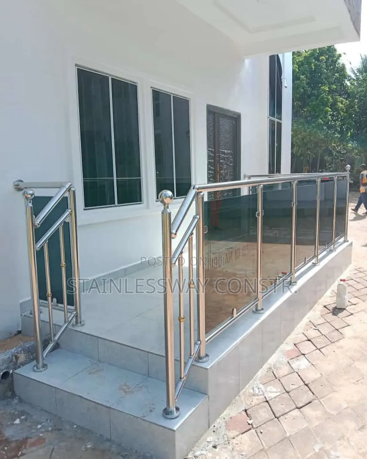 Dark Grey Glass Stainless Railing Adspark