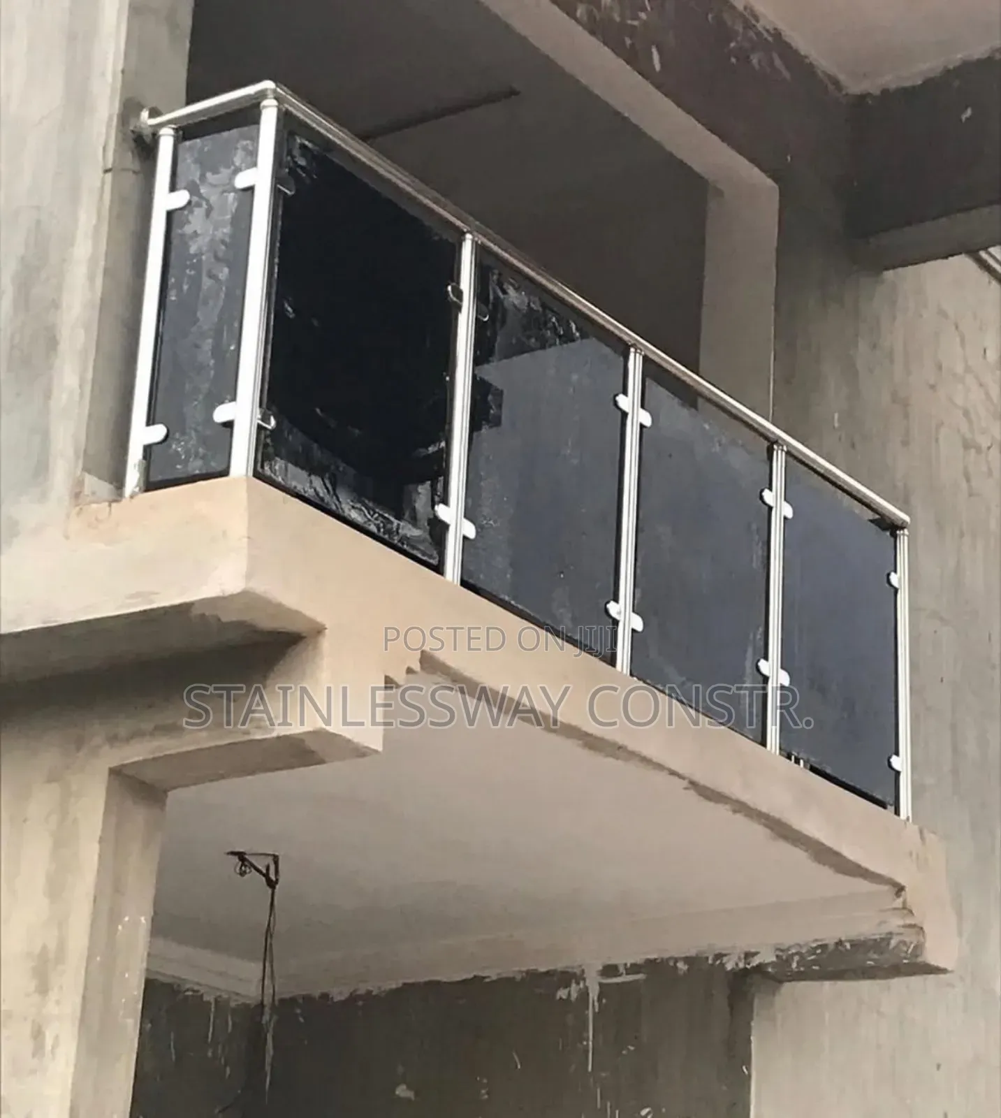Dark Grey Glass Balcony Railing Adfluxx