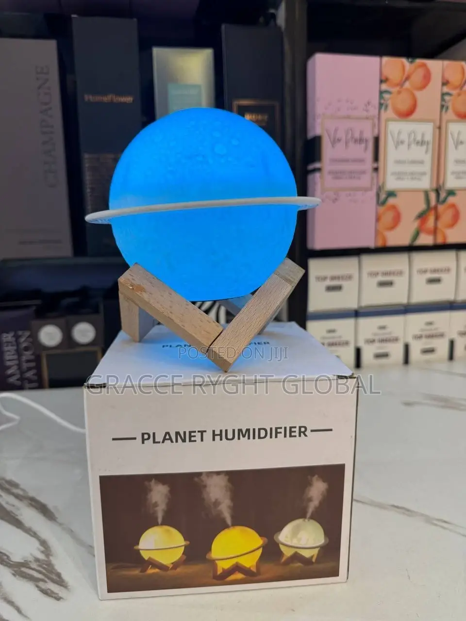 3d Planet Humidifier With Wooden Stand