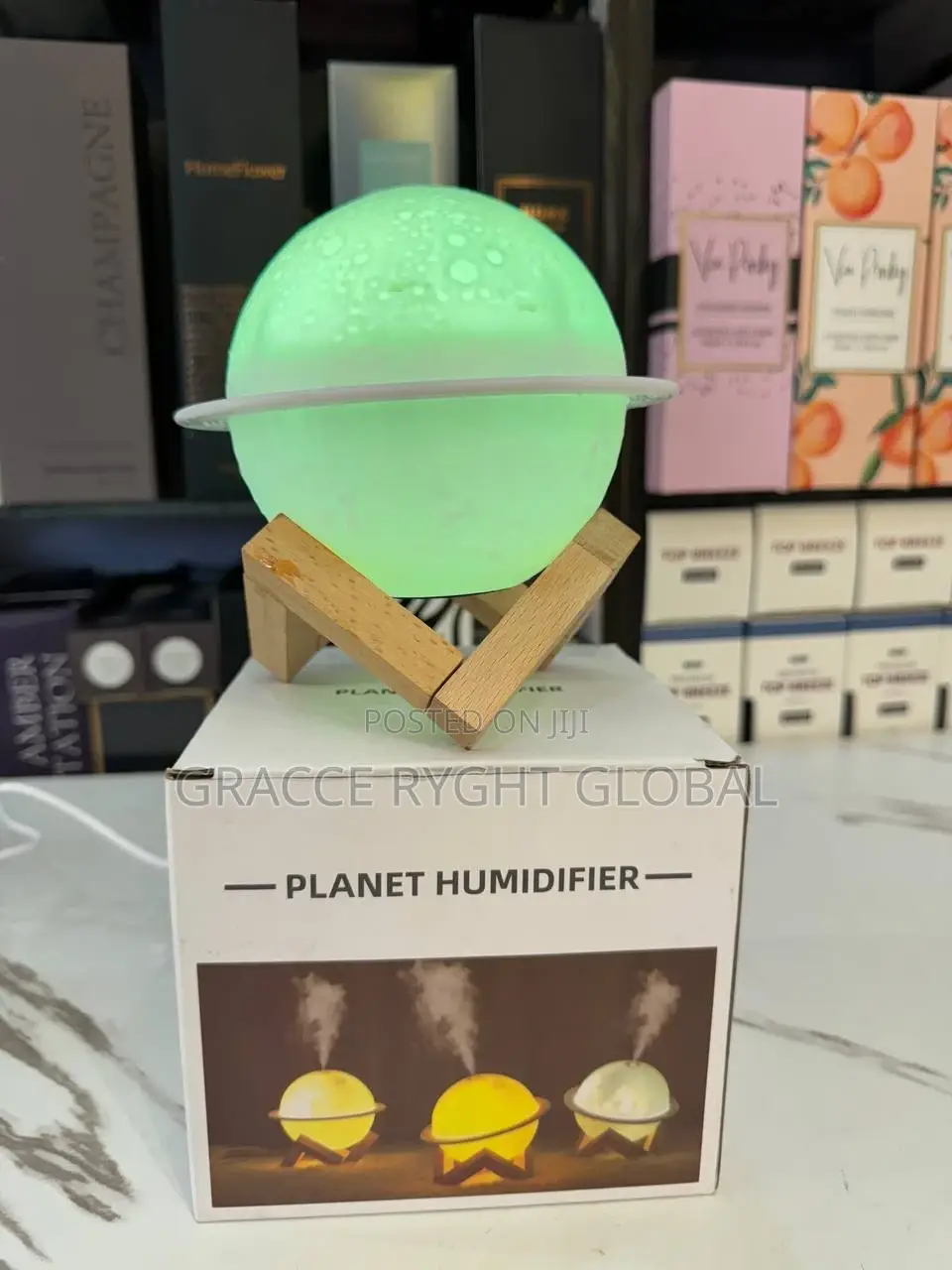 3d Planet Humidifier With Wooden Stand