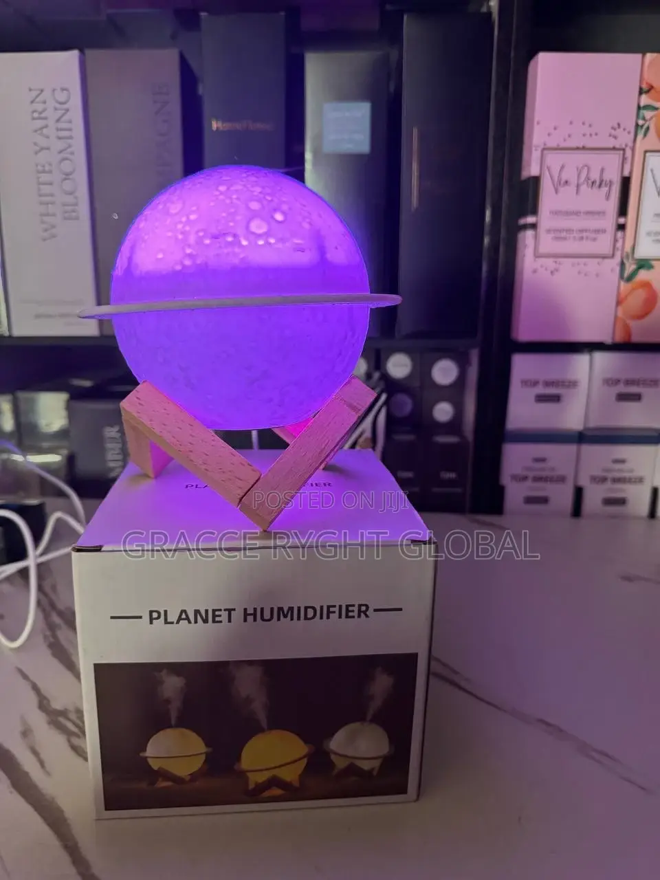 3d Planet Humidifier With Wooden Stand