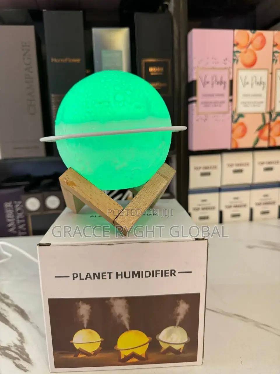 3d Planet Humidifier With Wooden Stand