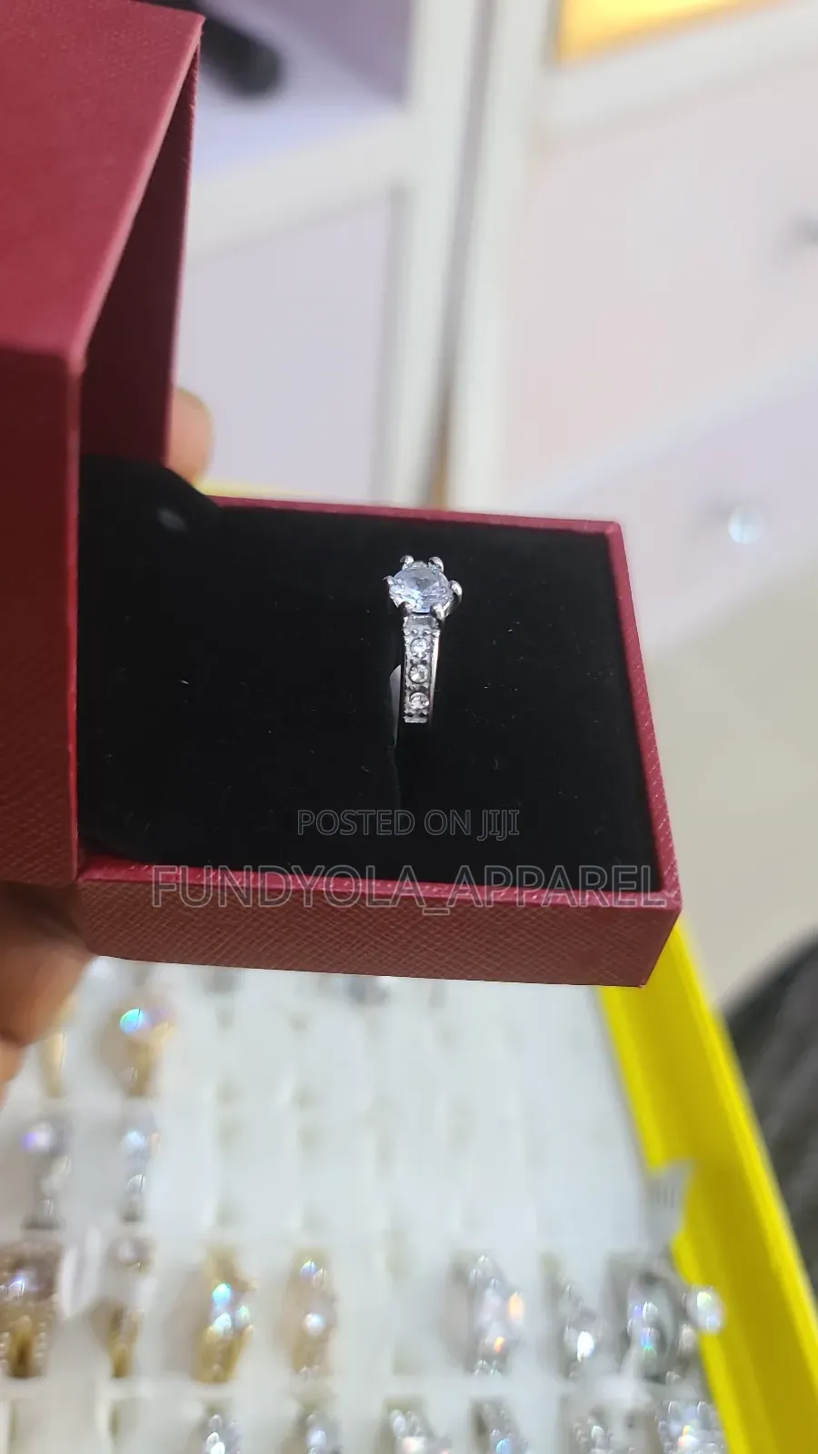 Silver Titanium Engagement Ring