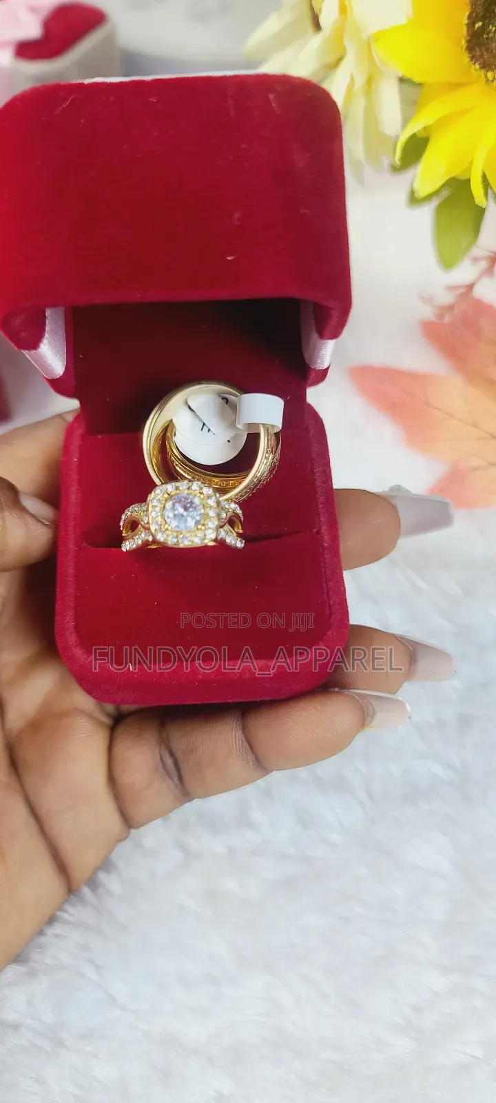 Titanium Gold Steel Plated Wedding Set