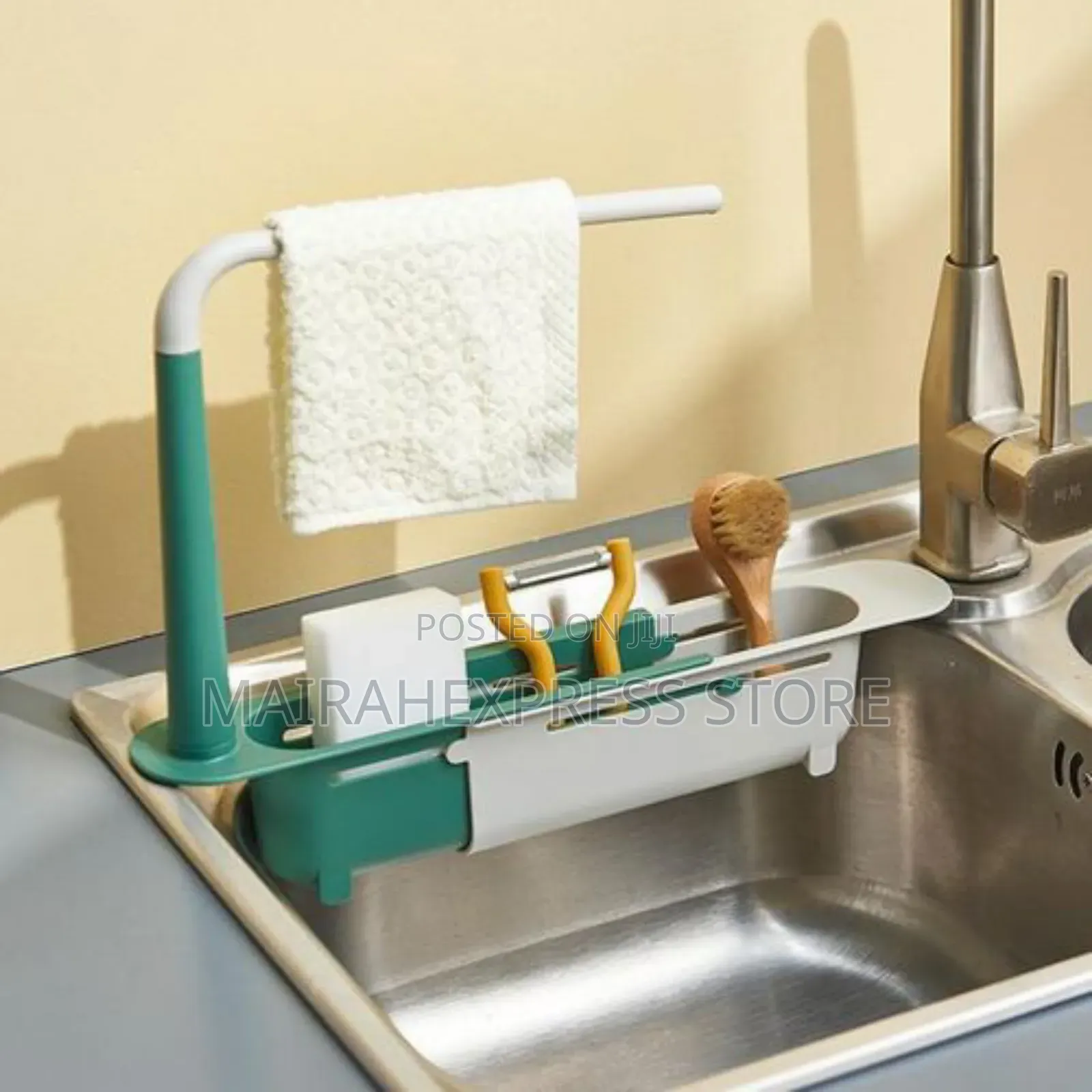 Telescopic Sink Shelf Kitchen Organizer Soap Sponge Holder