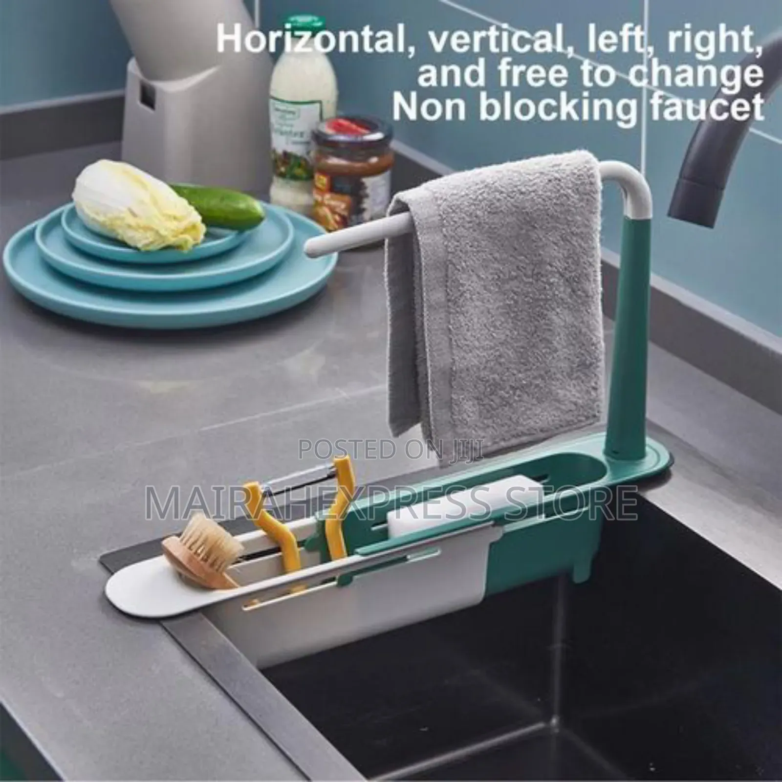 Telescopic Sink Shelf Kitchen Organizer Soap Sponge Holder