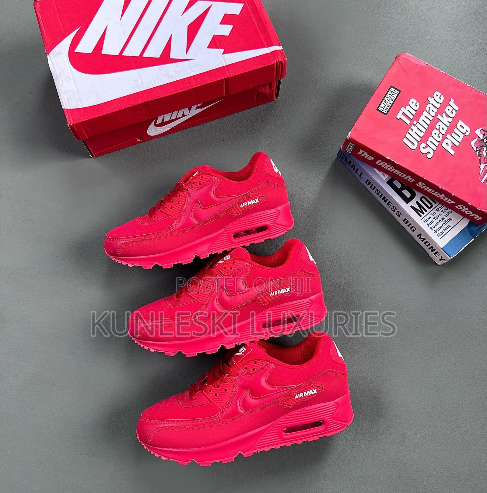 Original Nike Airmax 90 Tripple Red Sneakers