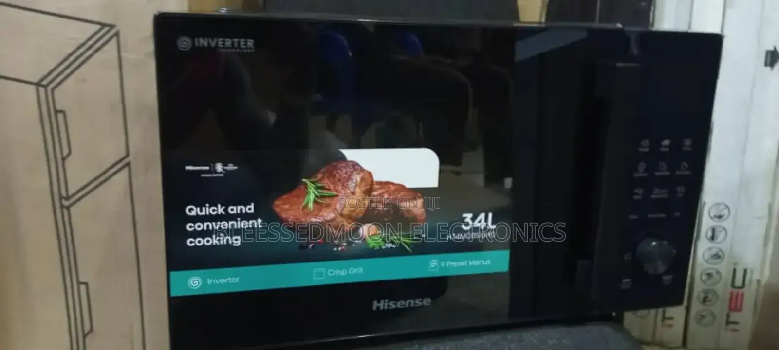 Hisense Inverter Microwave Oven With Grill 34liters 5 Yrs Wa