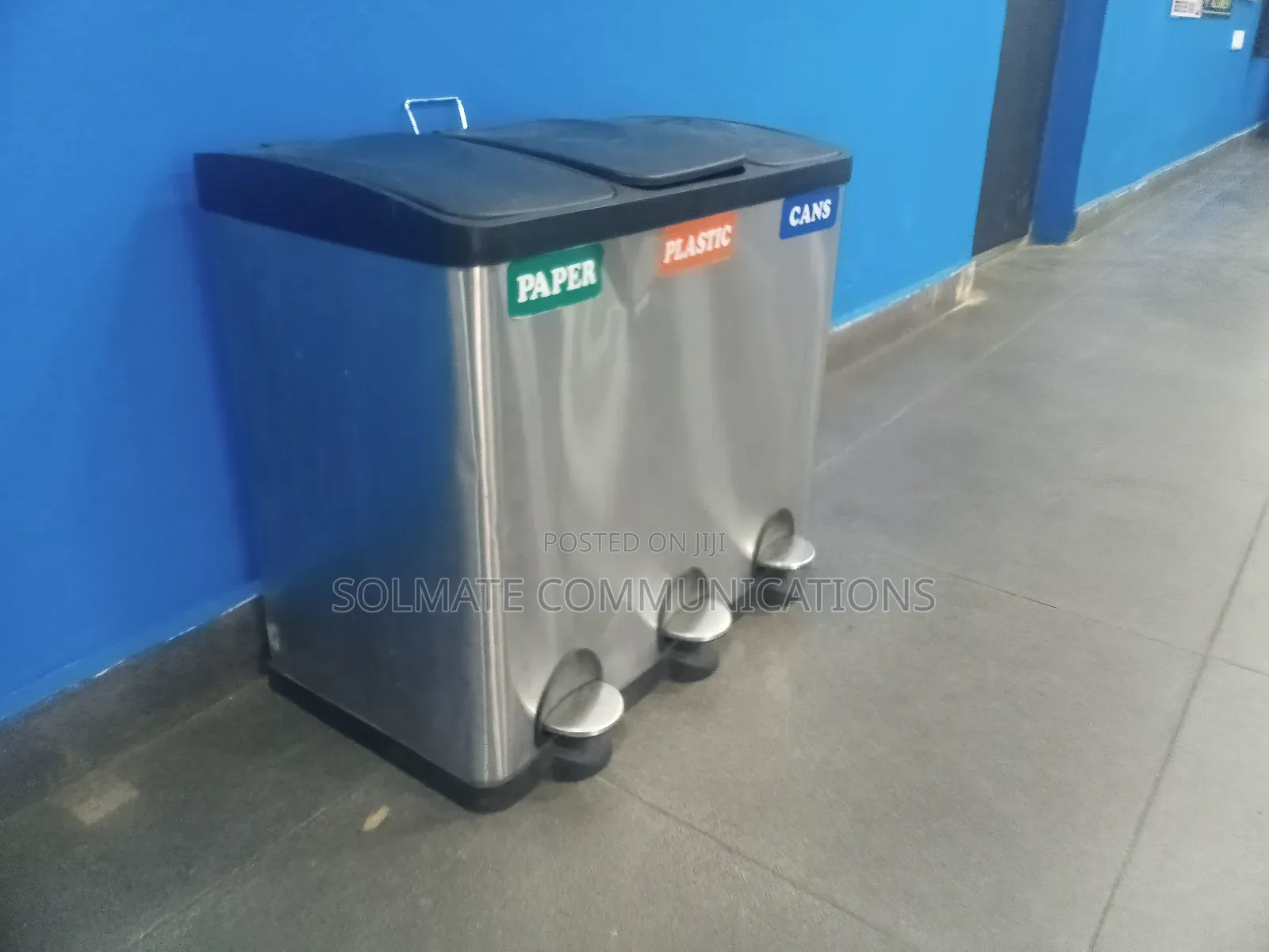 Organized 3in1 Compartment Step-on 60 Liter Stainless Steel