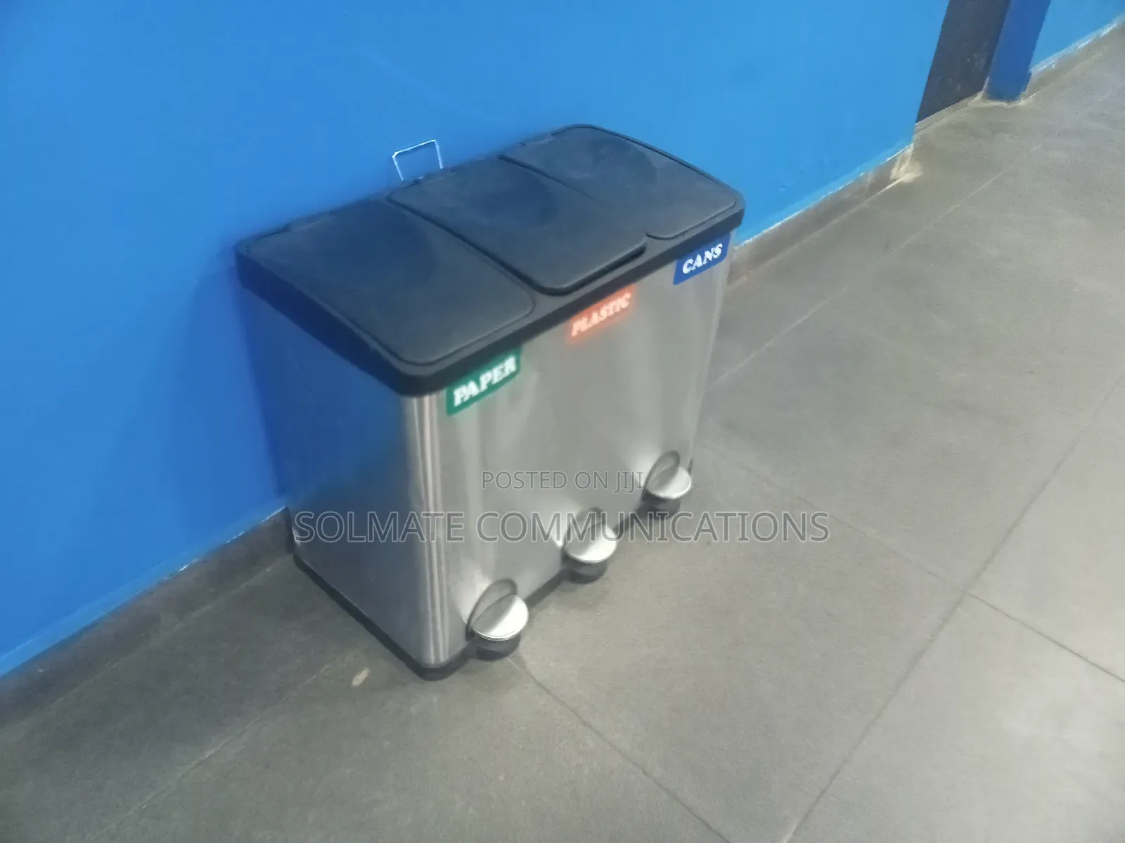 Organized 3in1 Compartment Step-on 60 Liter Stainless Steel