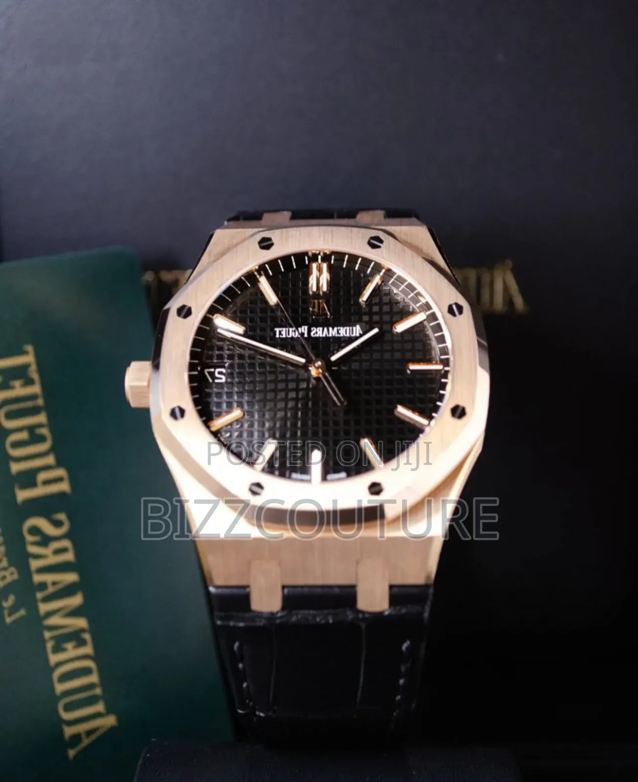 Original Patek Philippe Black Genuine Leather Strap Watch