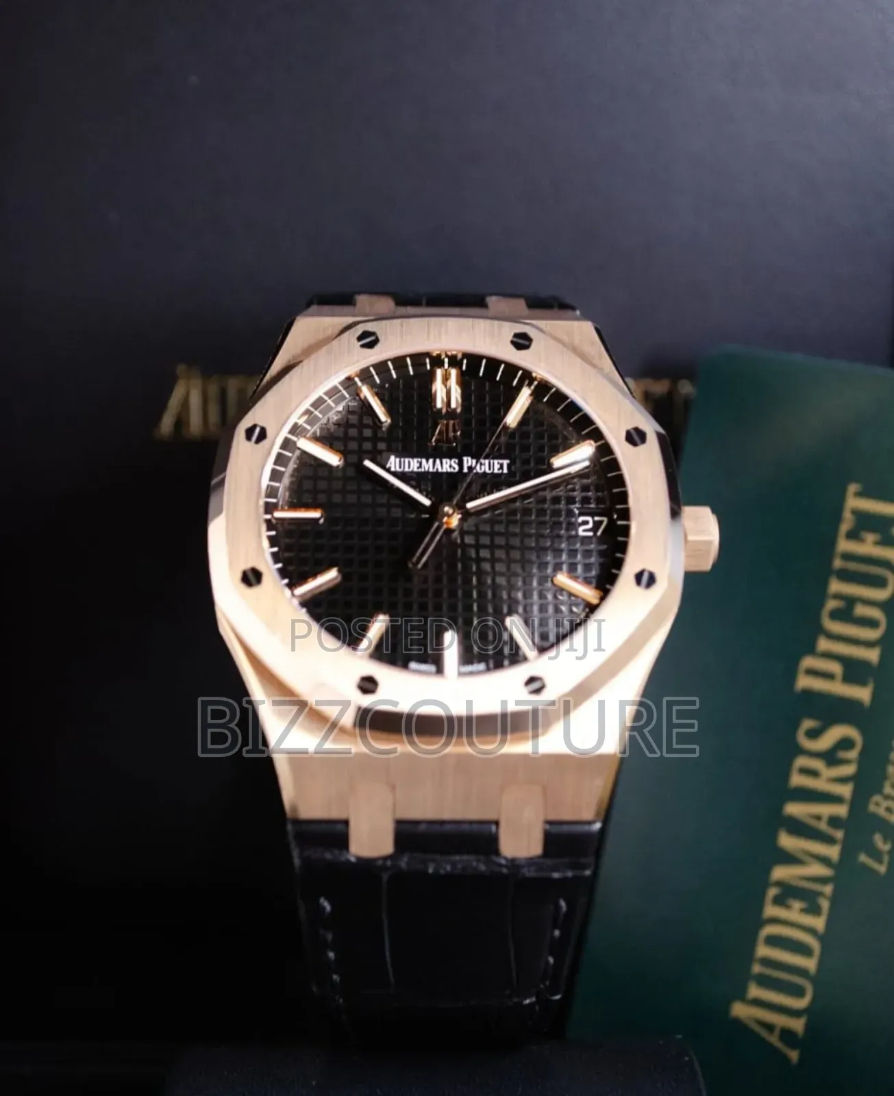 Original Patek Philippe Black Genuine Leather Strap Watch