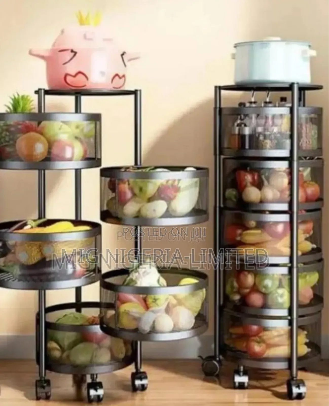 Kitchen Utensils 5 Roll Moveable Storage Rack