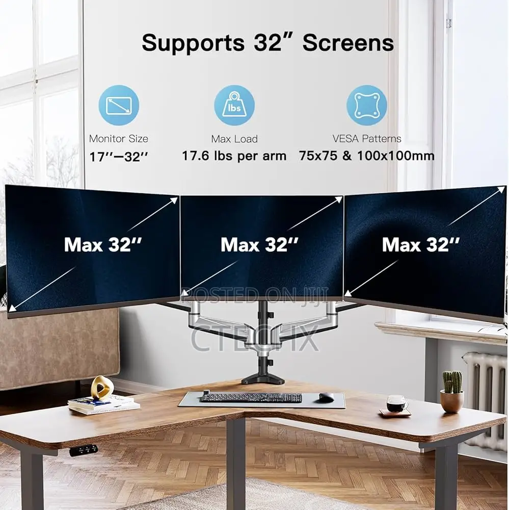 Huanuo Triple Monitor Mount for 17 to 32 Inch