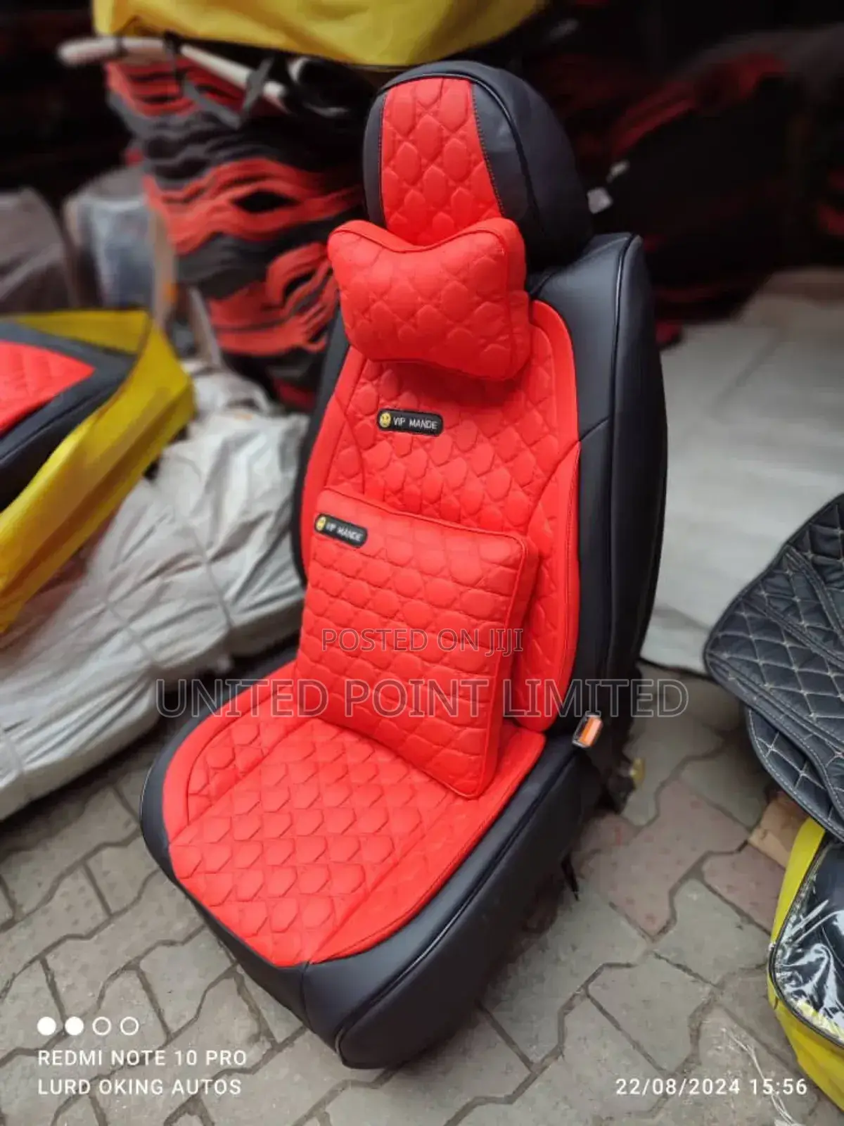 First Class Car Leather Seat Cover Red And Black