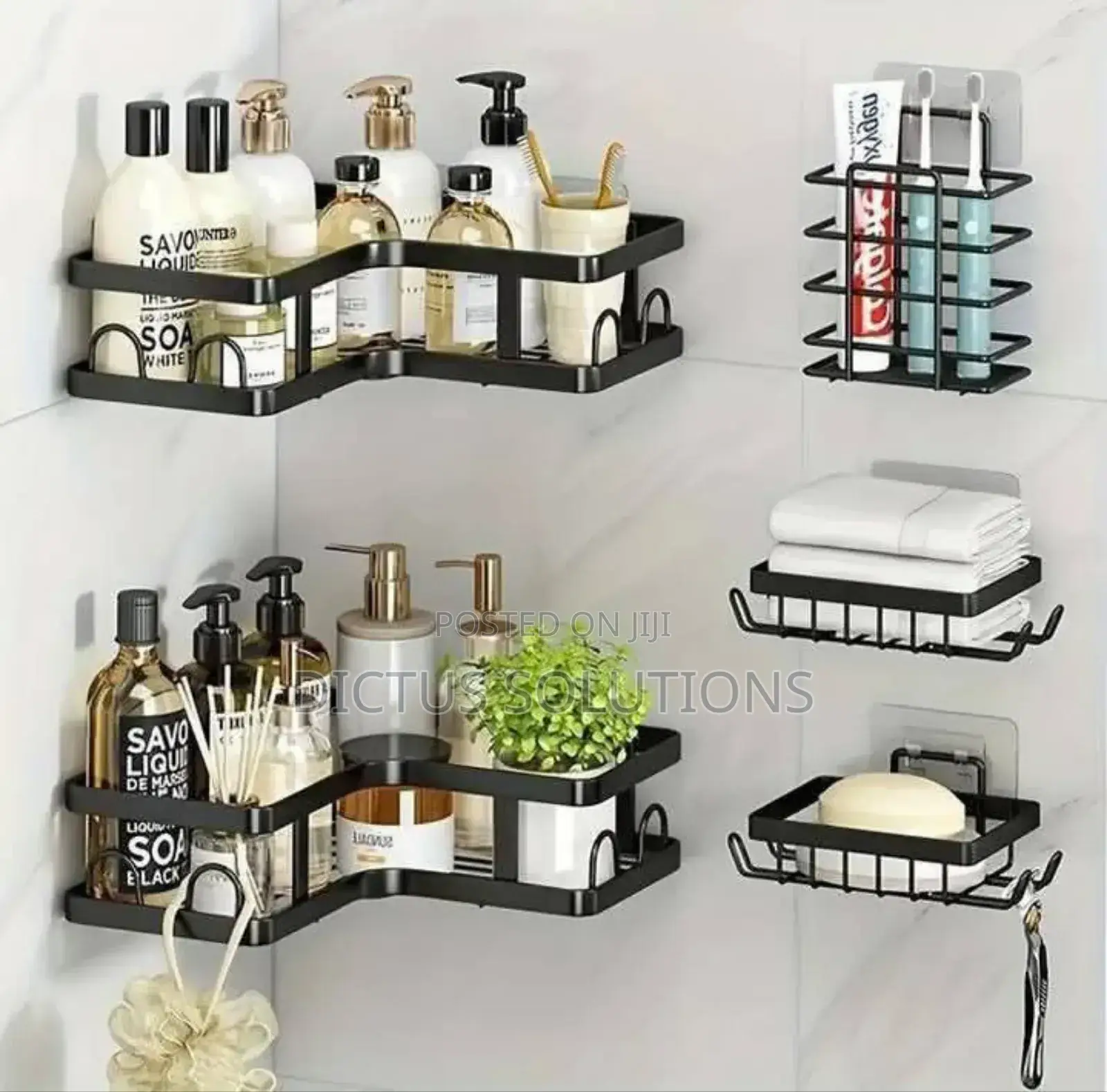 5 in 1 Bathroom and Kitchen Corner Shelf Caddy Organizer and Storage