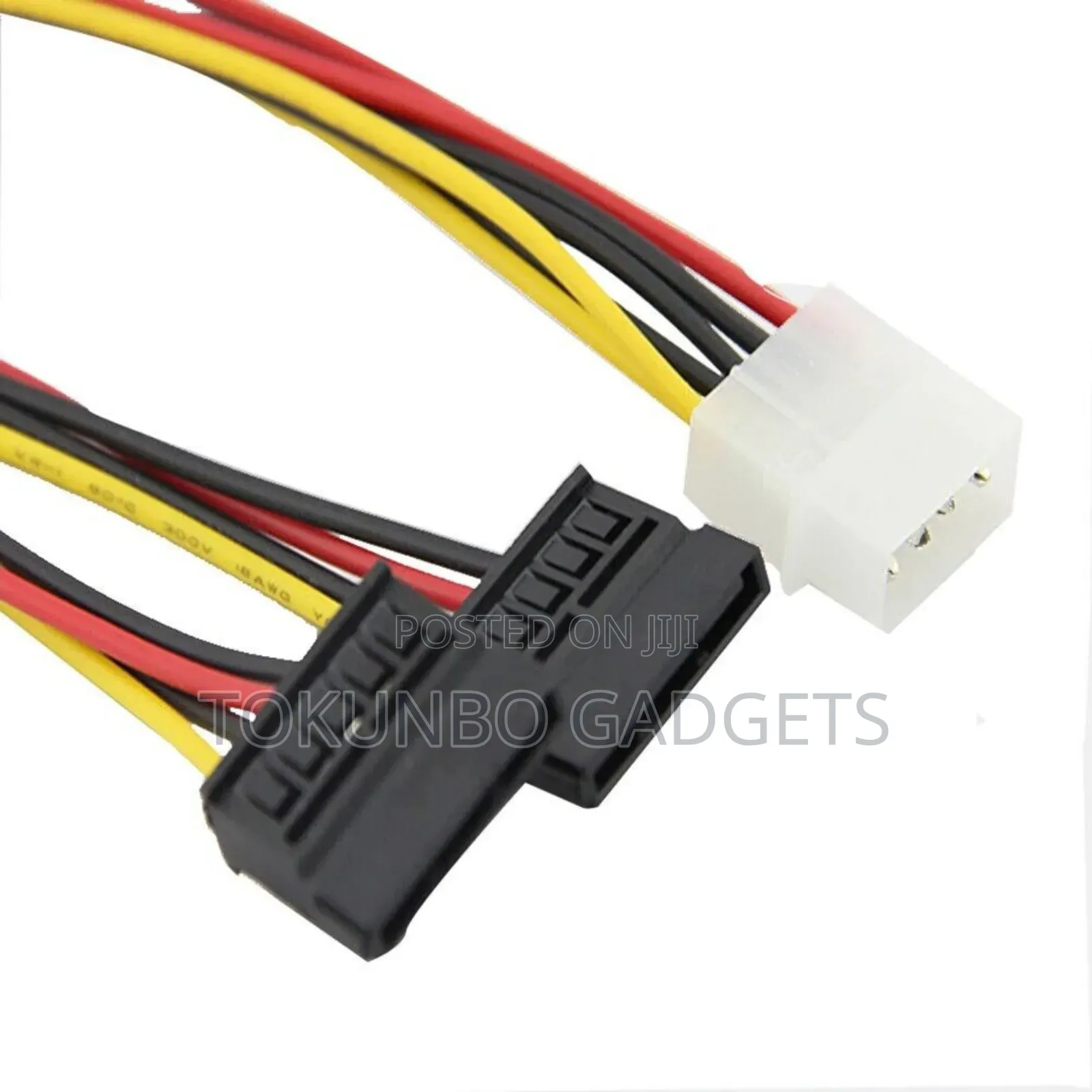 Molex To 2 Sata Dual Power Y Splitter Cable 2 Way 4pin-15pin
