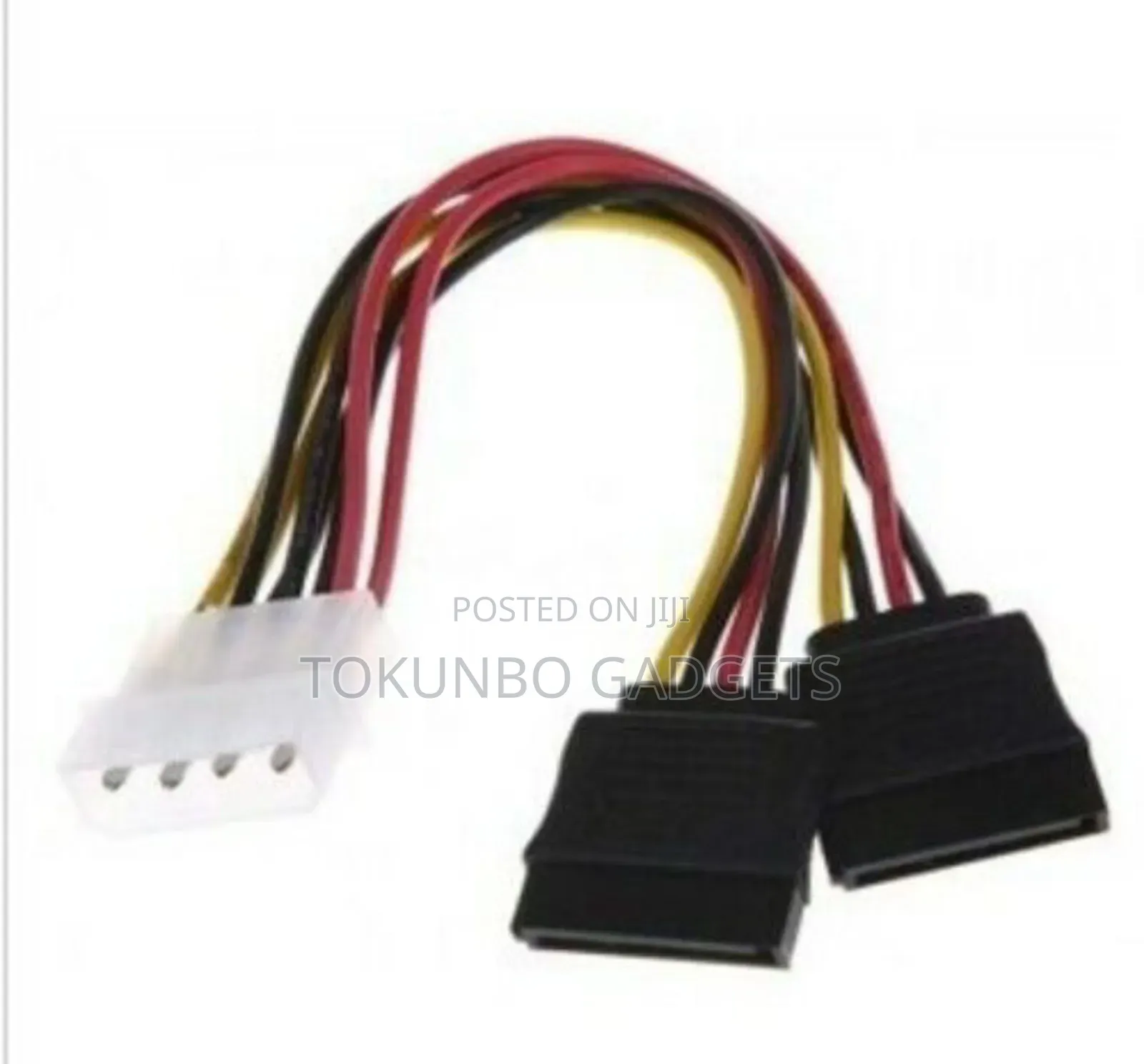 Molex To 2 Sata Dual Power Y Splitter Cable 2 Way 4pin-15pin